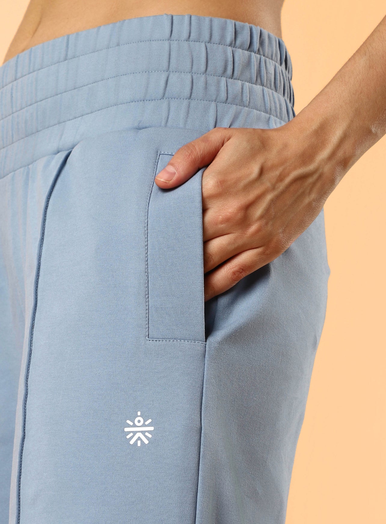 Women's Blue Flex Premium Wide Leg High Waist Pants