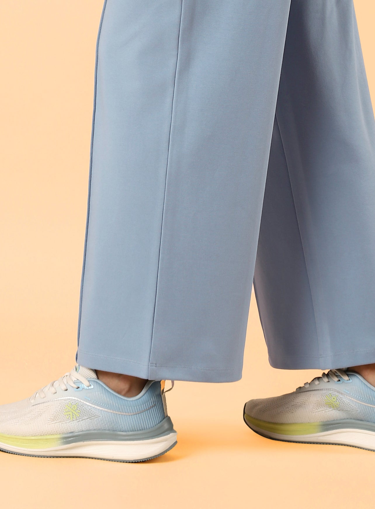 Women's Blue Flex Premium Wide Leg High Waist Pants