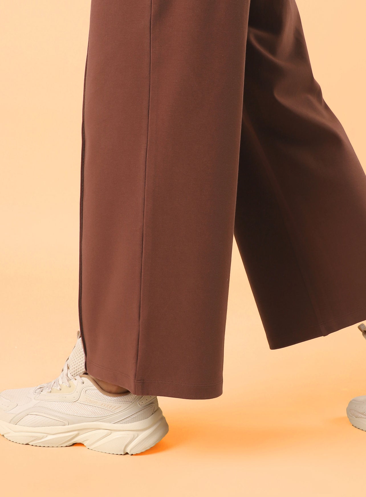 Women's Brown Flex Premium Wide Leg High Waist Pants