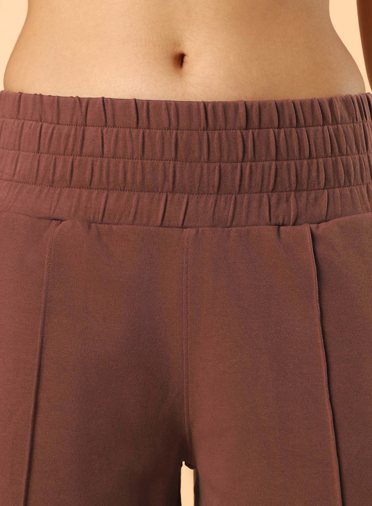 Women's Brown Flex Premium Wide Leg High Waist Pants