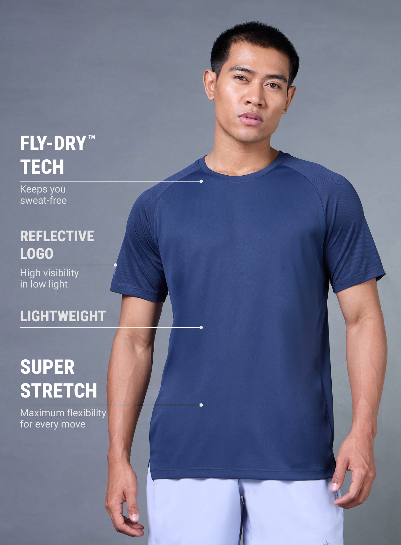 Men's Navy Run Elevate T-shirt