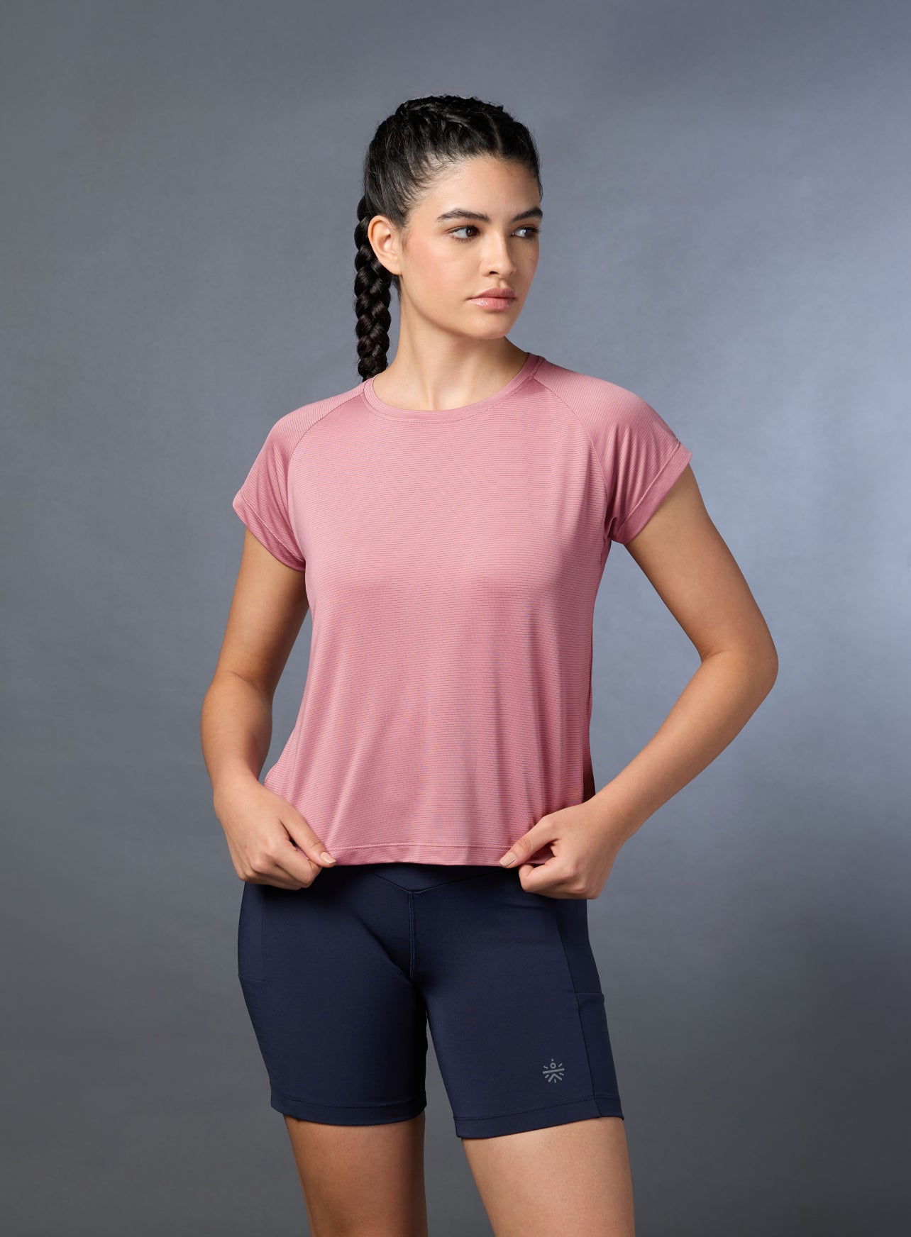Women's Run Forward Stylised Back Pink T-shirt