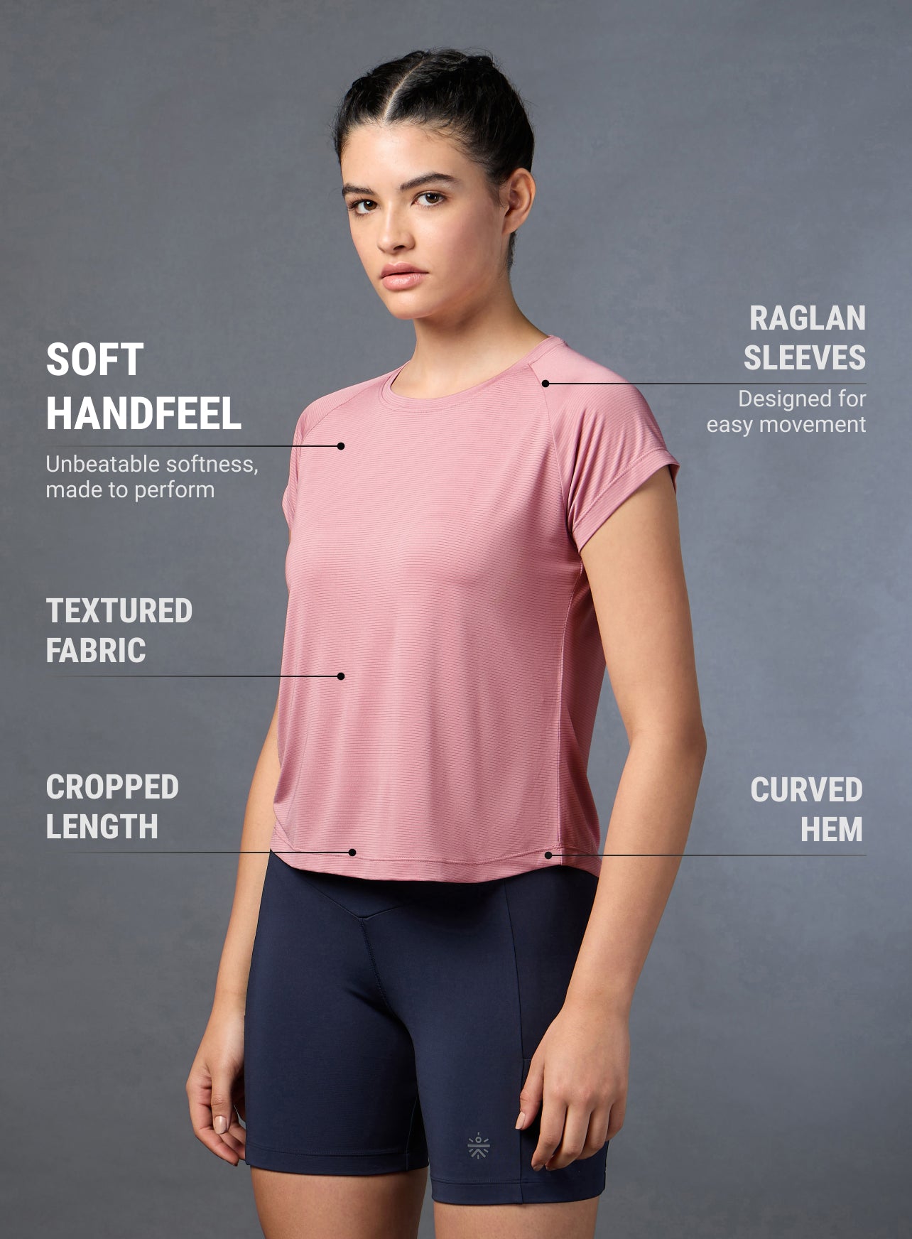 Women's Run Forward Stylised Back Pink T-shirt