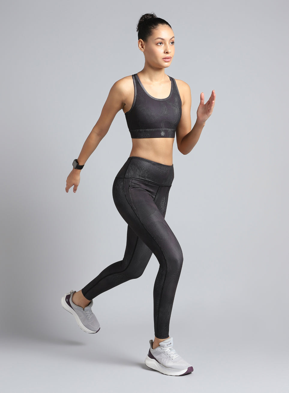 Women's Black Urban Camo Running High Support Bra