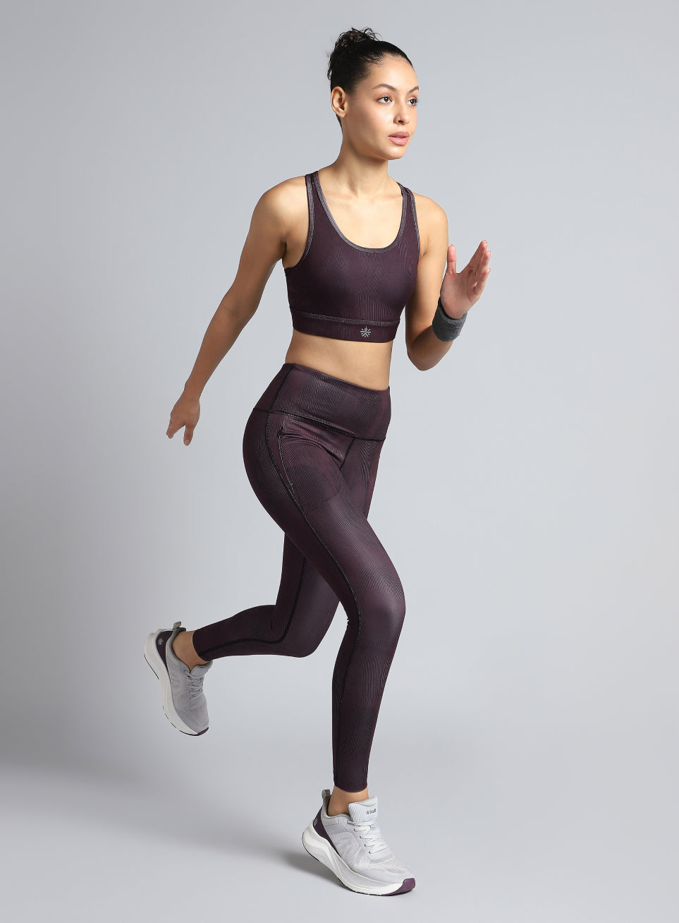 Women's Wine Urban Camo Running High Support Bra