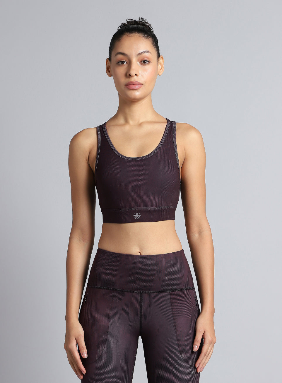 Women's Wine Urban Camo Running High Support Bra