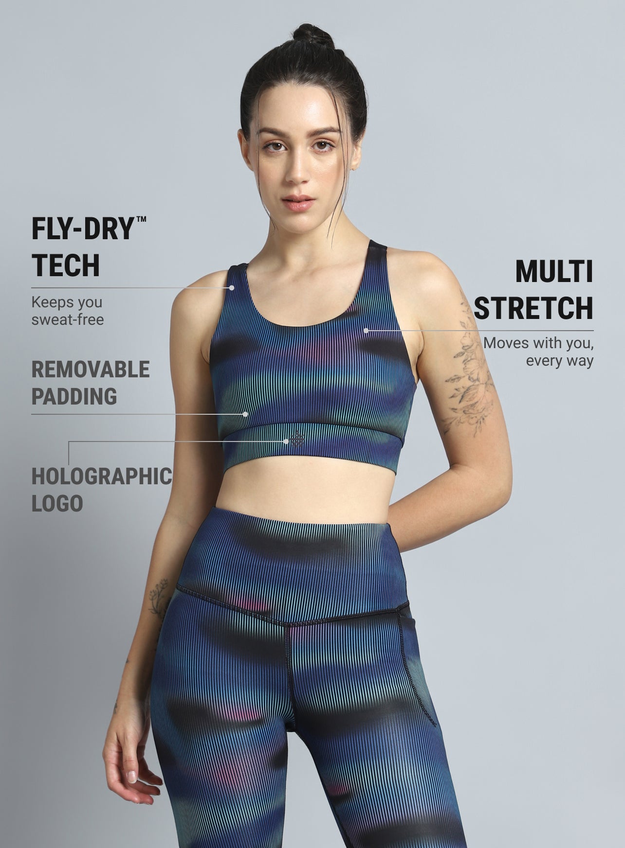 Women's Energy Map All Over Print High Support Bra