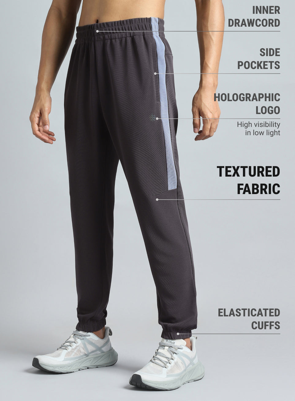 Men's Dark Grey Training Sculpted Joggers