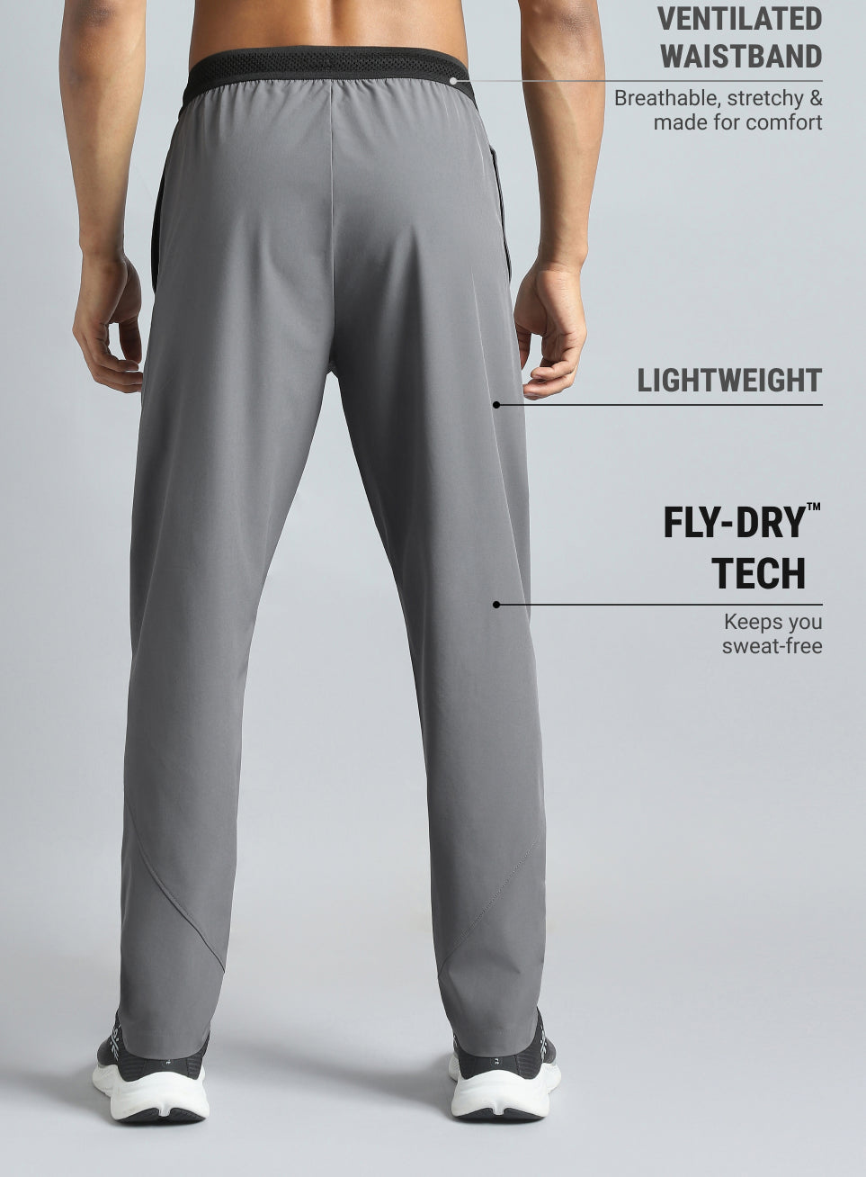 Men's Dark Grey True Performance Sculpted Trackpants