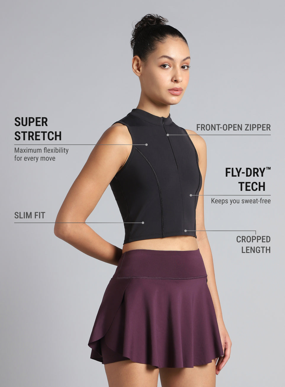 Women's Black Train All Sculpted Slim Fit Top