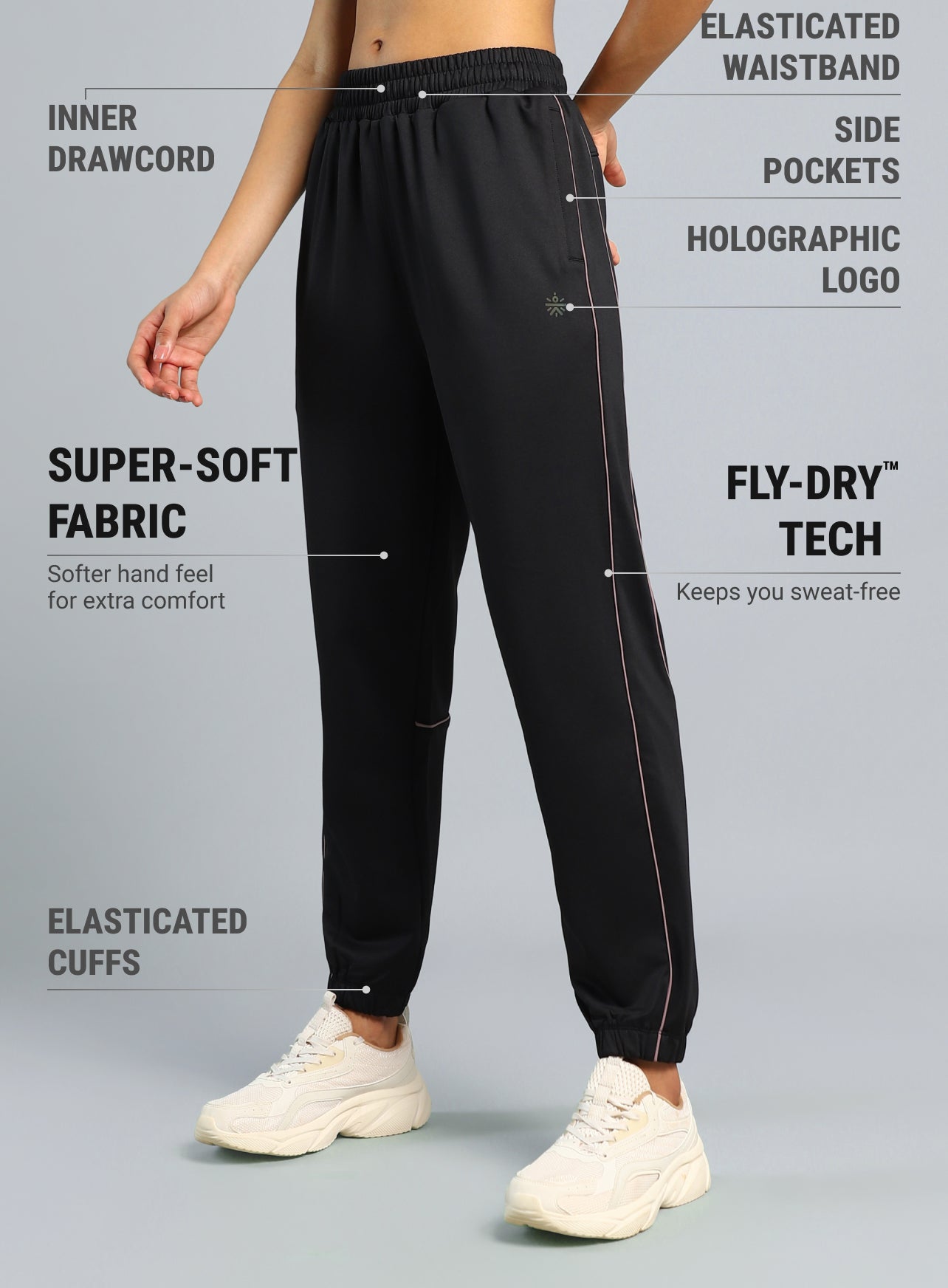 Women's Black Training Sculpted Joggers