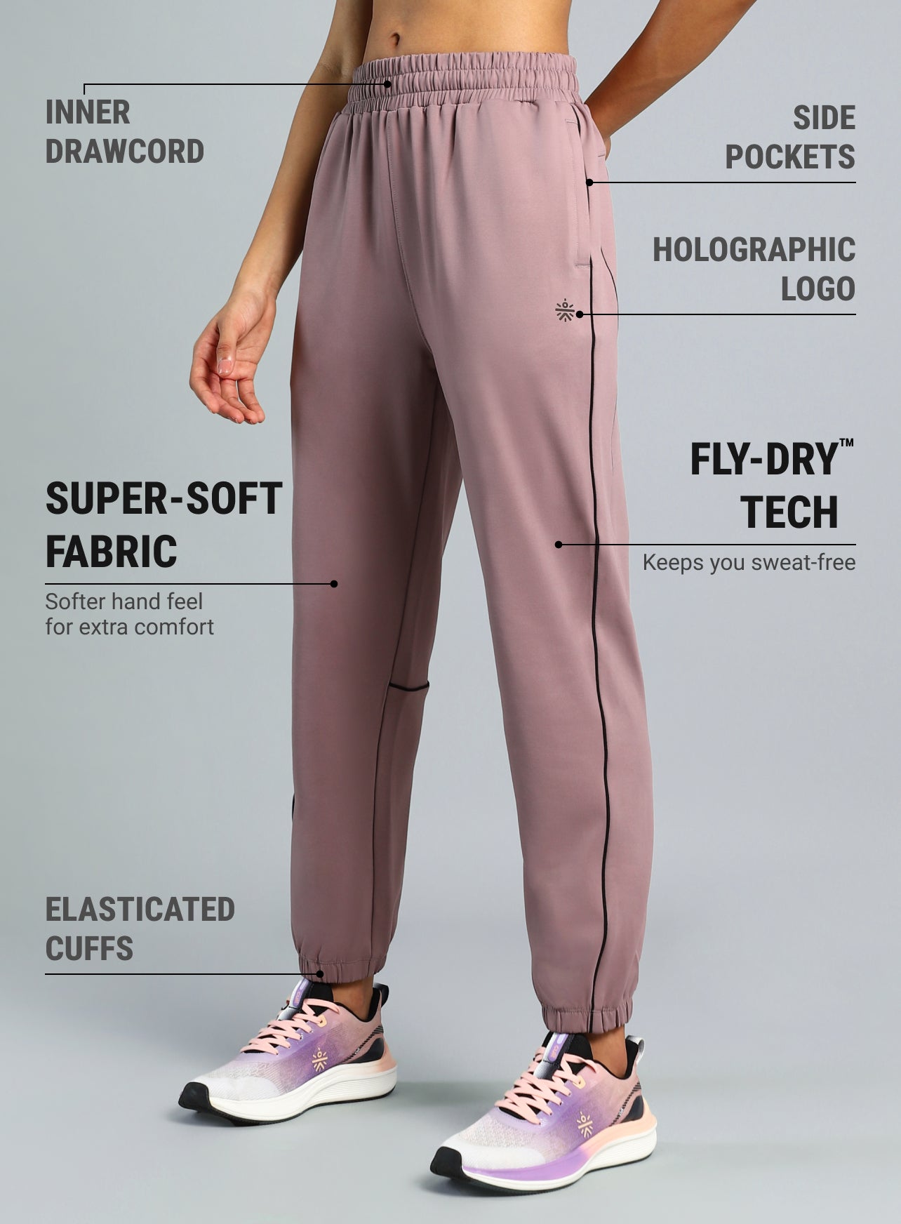 Women's Purple Training Sculpted Joggers