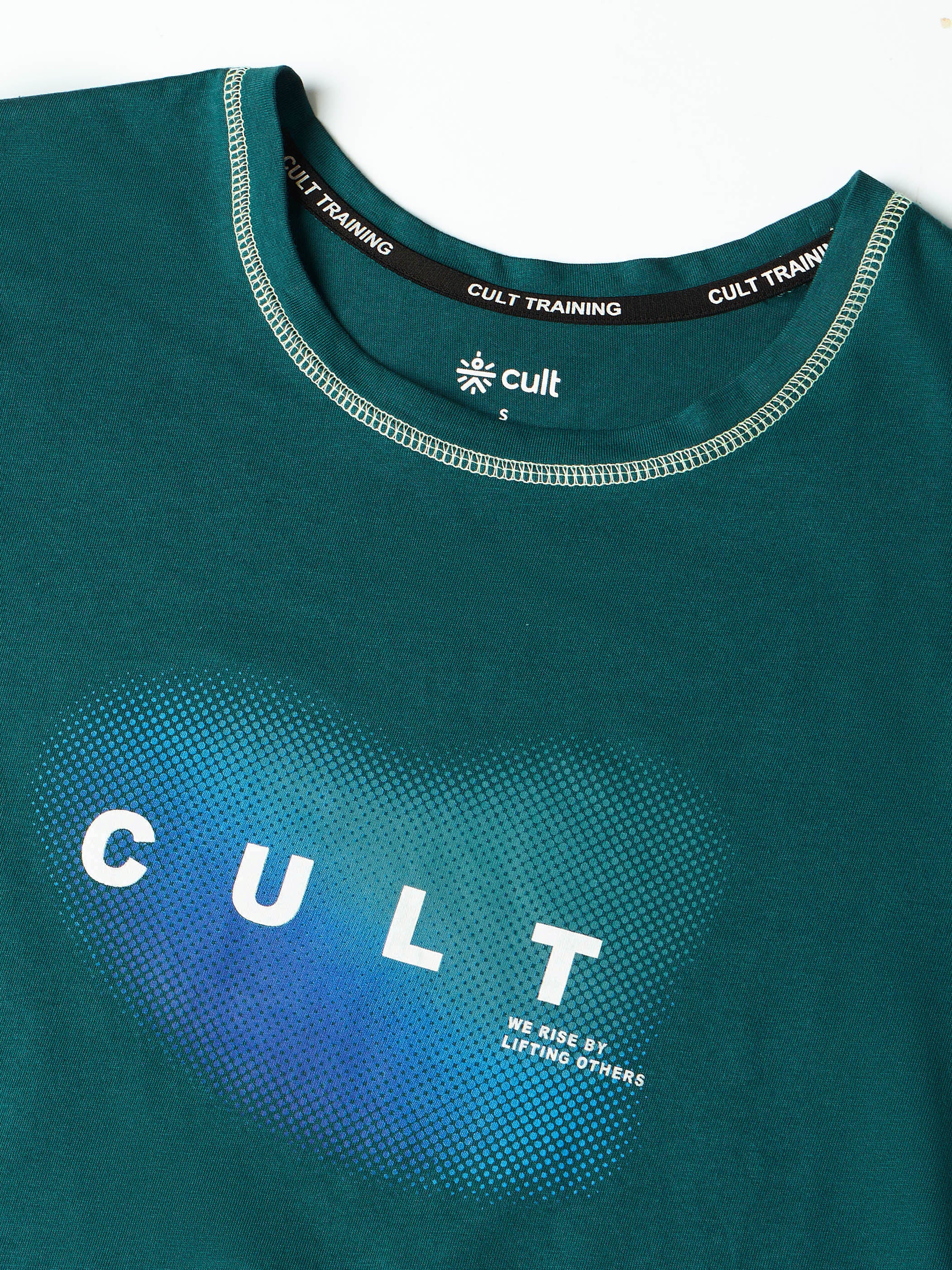 Women's Teal Cult Spirit Graphic Boxy crop T-shirt