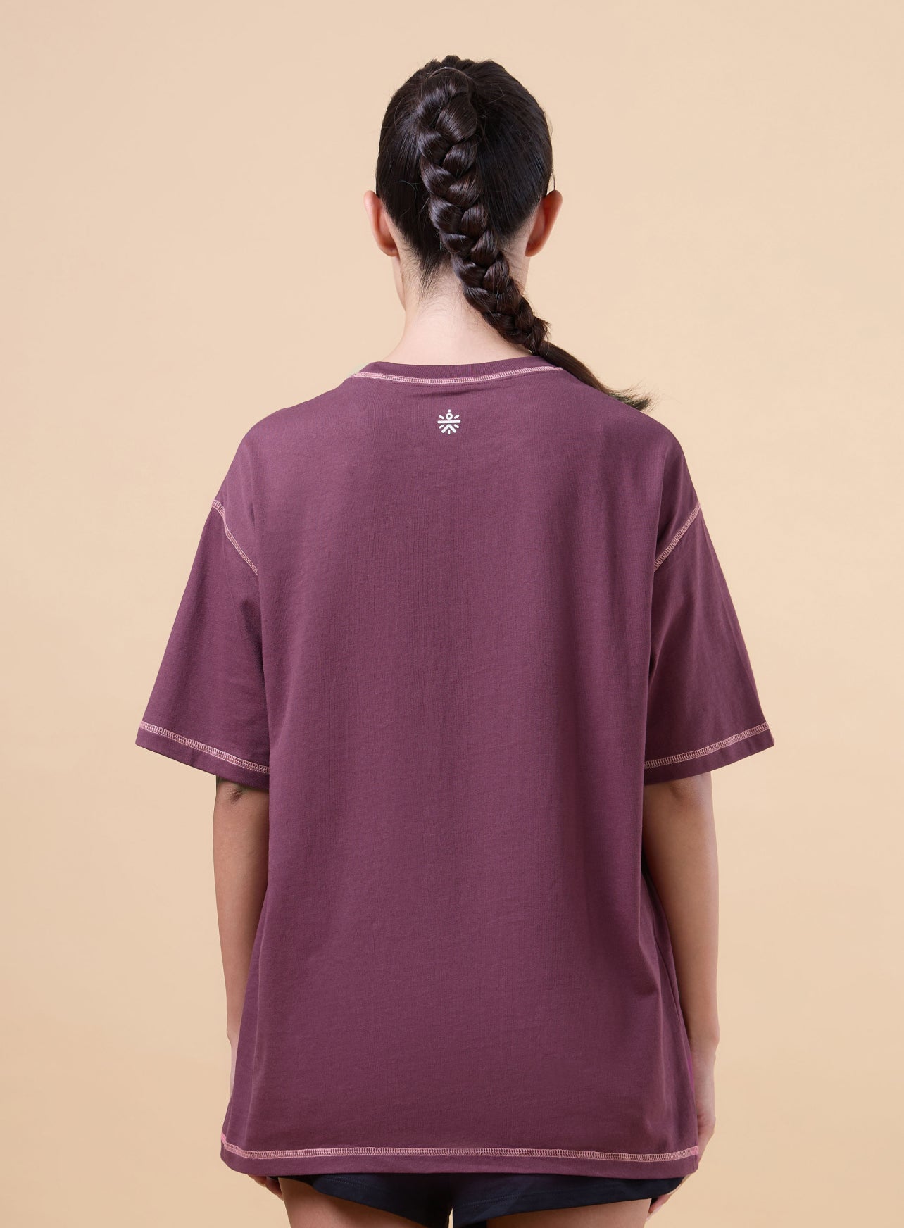 Women's Maroon Sports City Club Oversized T-shirt