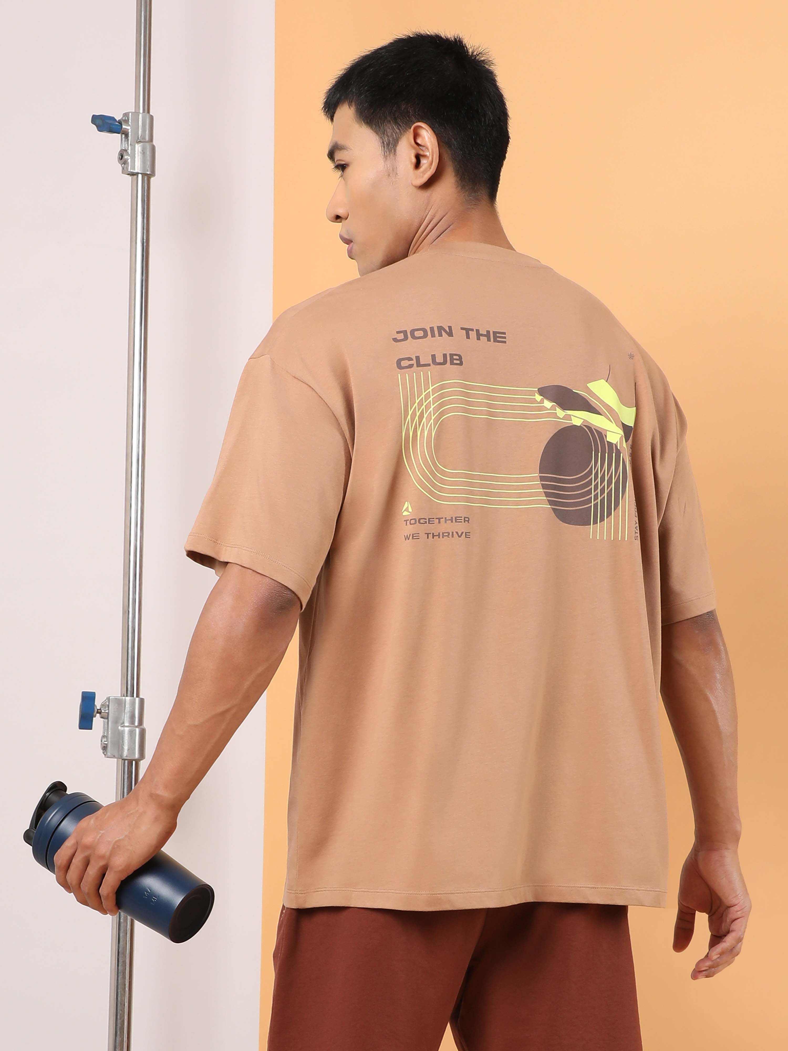 Men's Brown Join the Club Oversized fit T-shirt