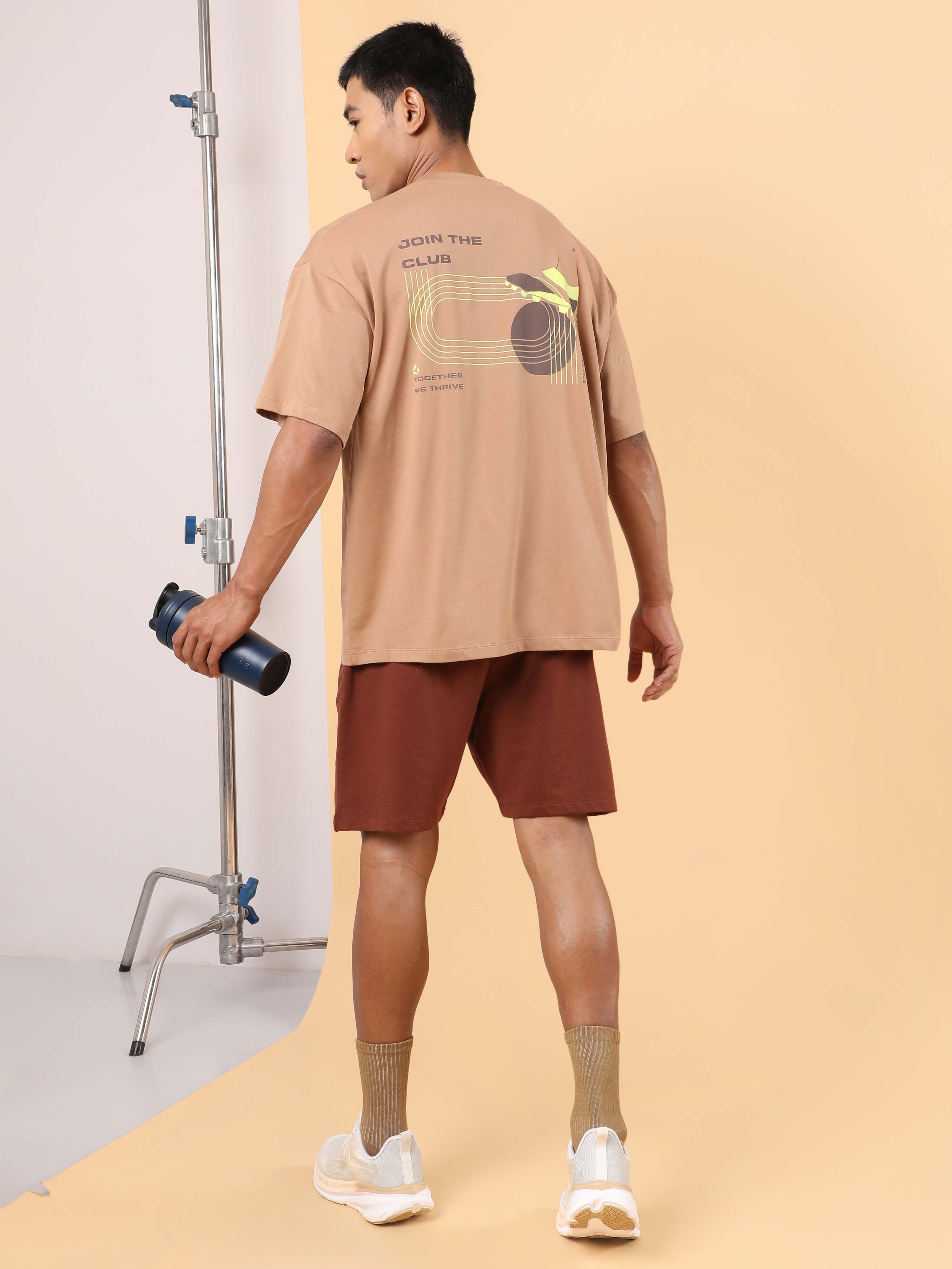 Men's Brown Join the Club Oversized fit T-shirt