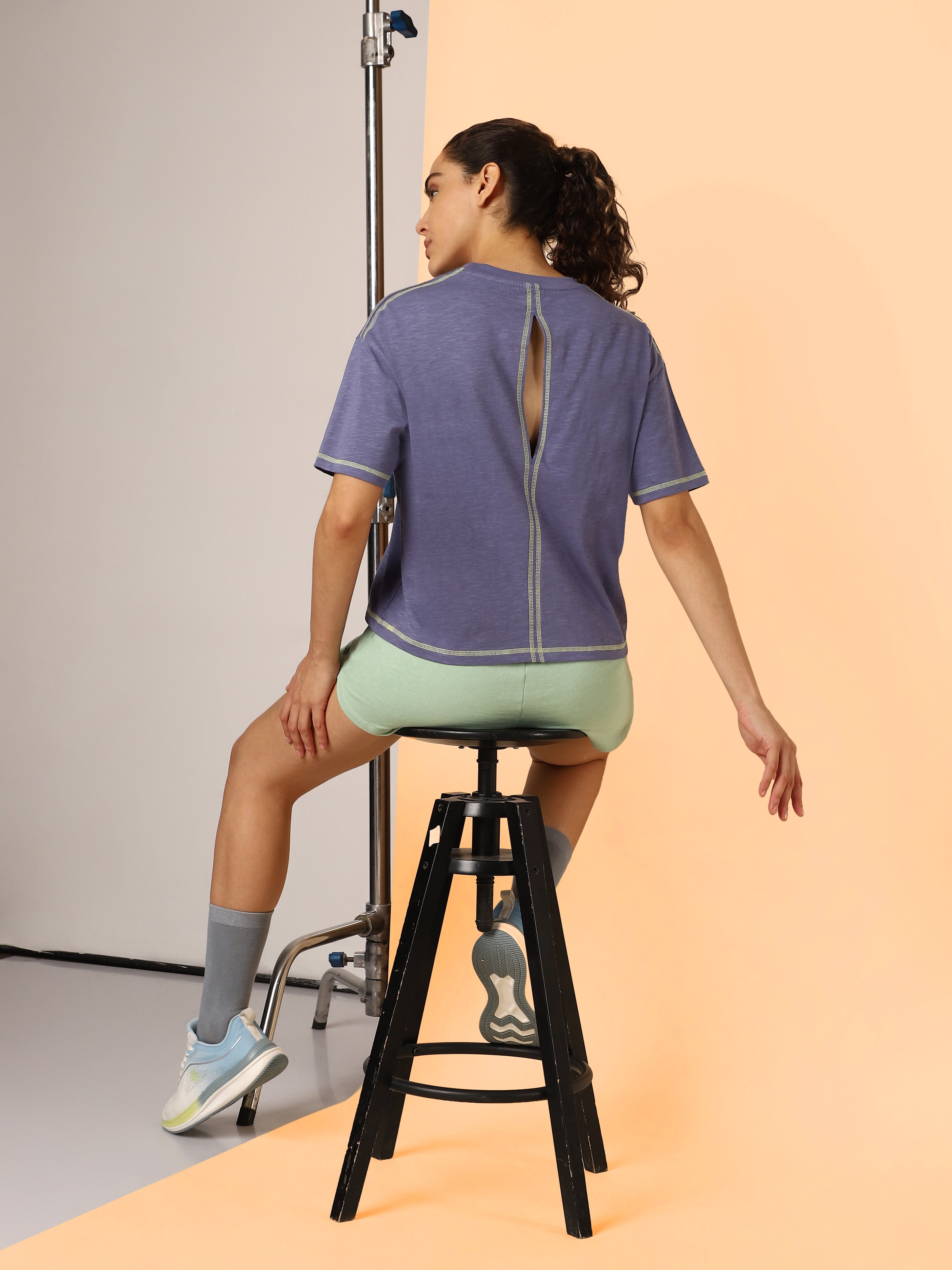 Women's Purple Unity Boxy Crop fit Top