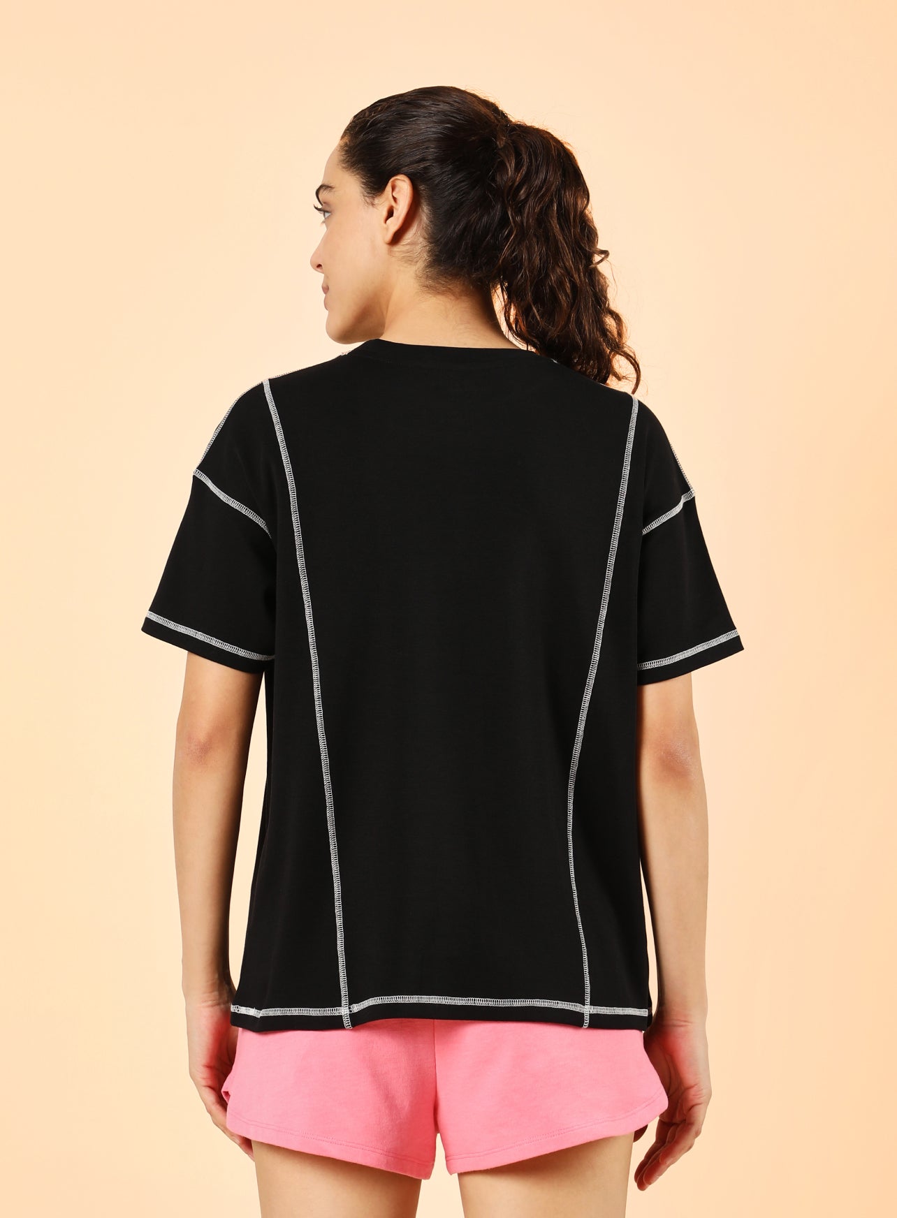 Women's Black Community Sports Relaxed fit T-shirt