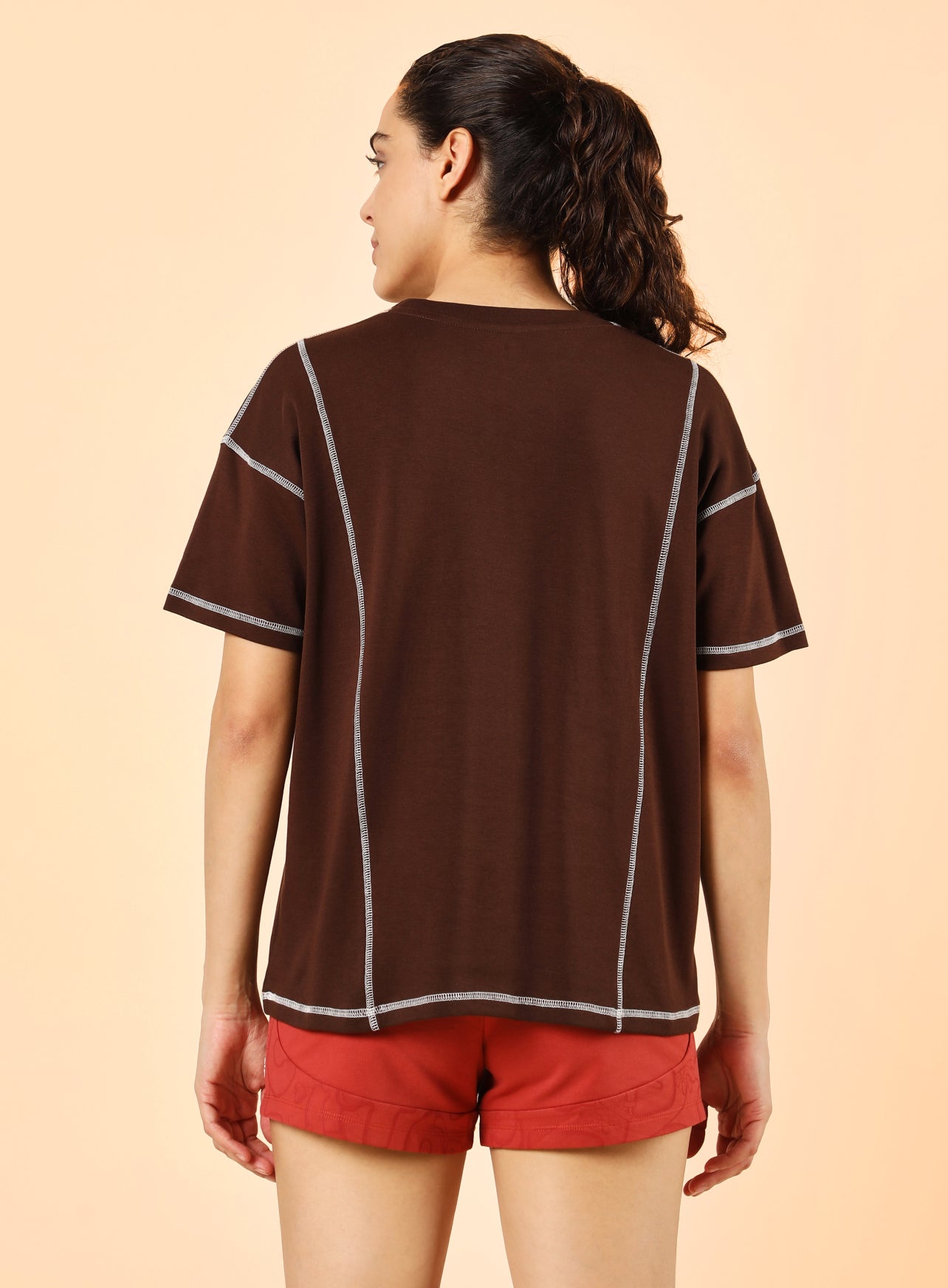 Women's Brown Community Sports Relaxed fit T-shirt