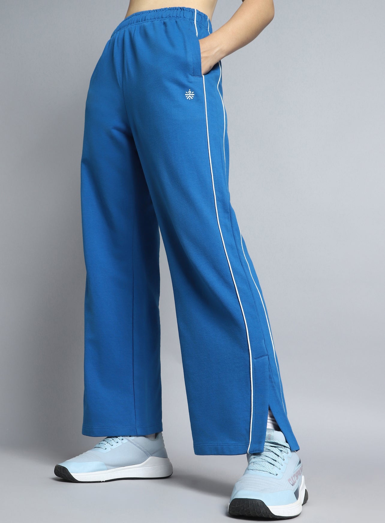 Women's Blue Community Straight Trackpants
