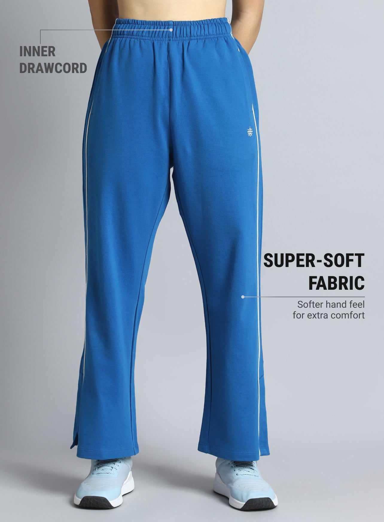 Women's Blue Community Straight Trackpants