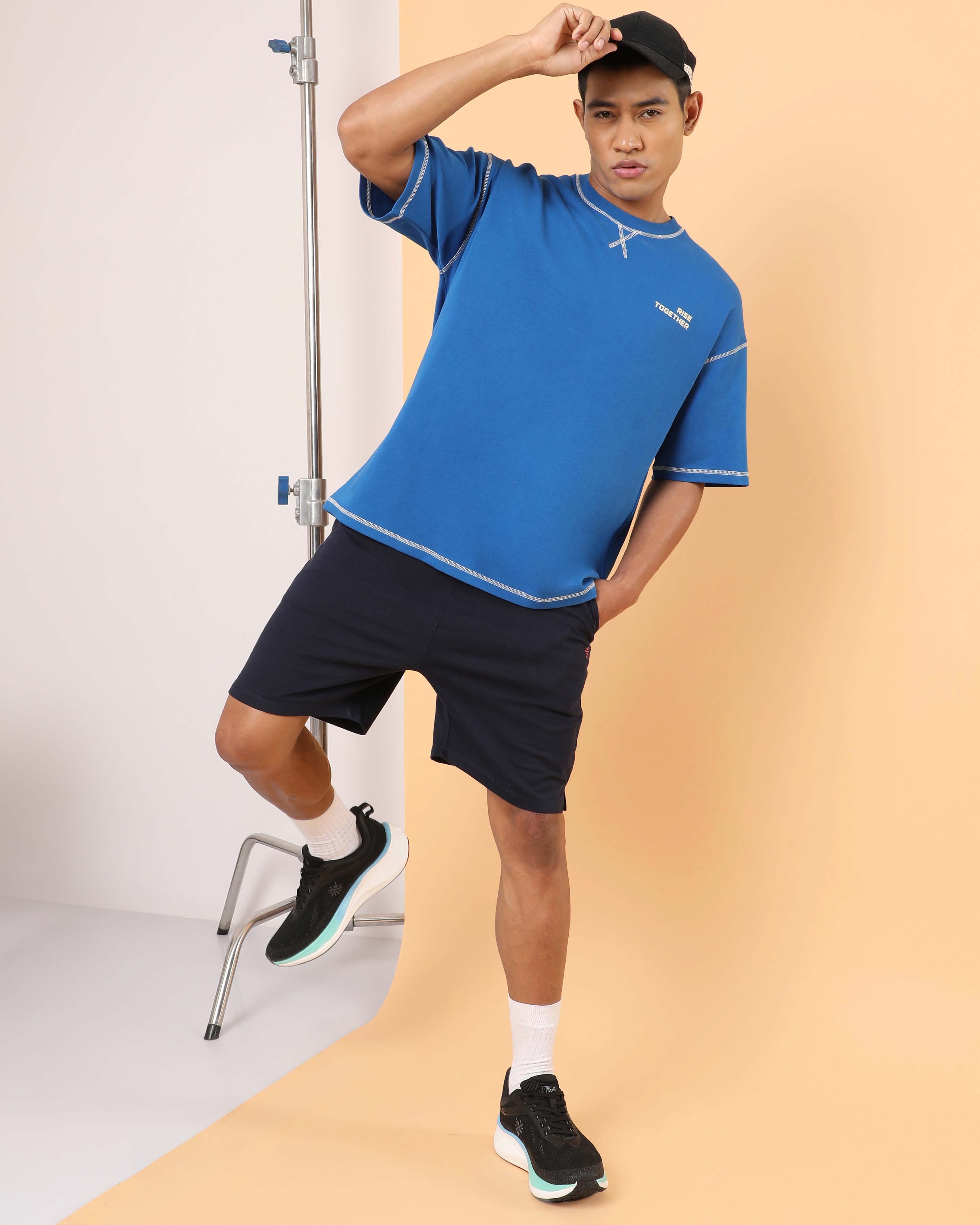 Men's Blue Rise Together Oversized T-shirt