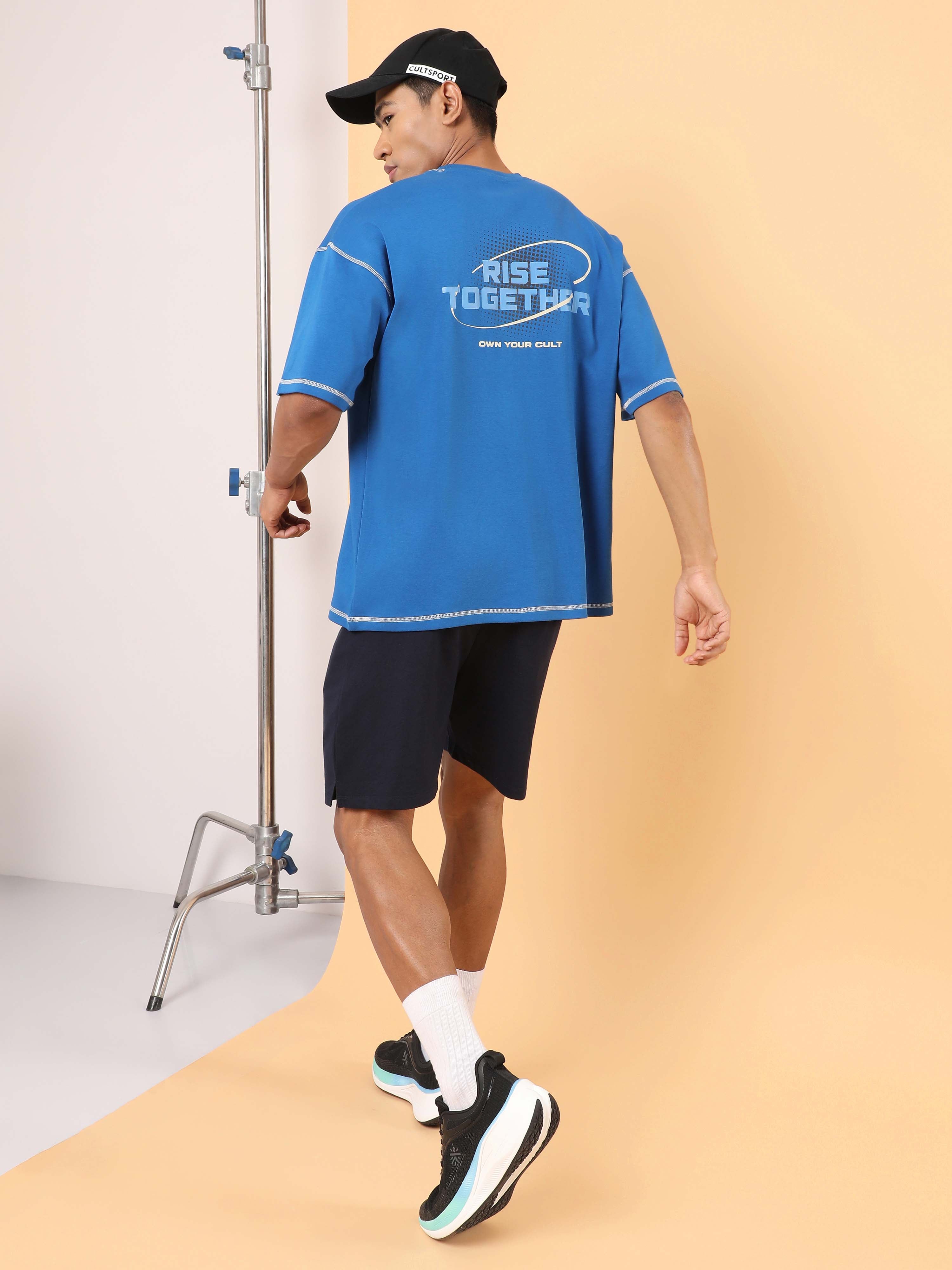 Men's Blue Rise Together Oversized T-shirt