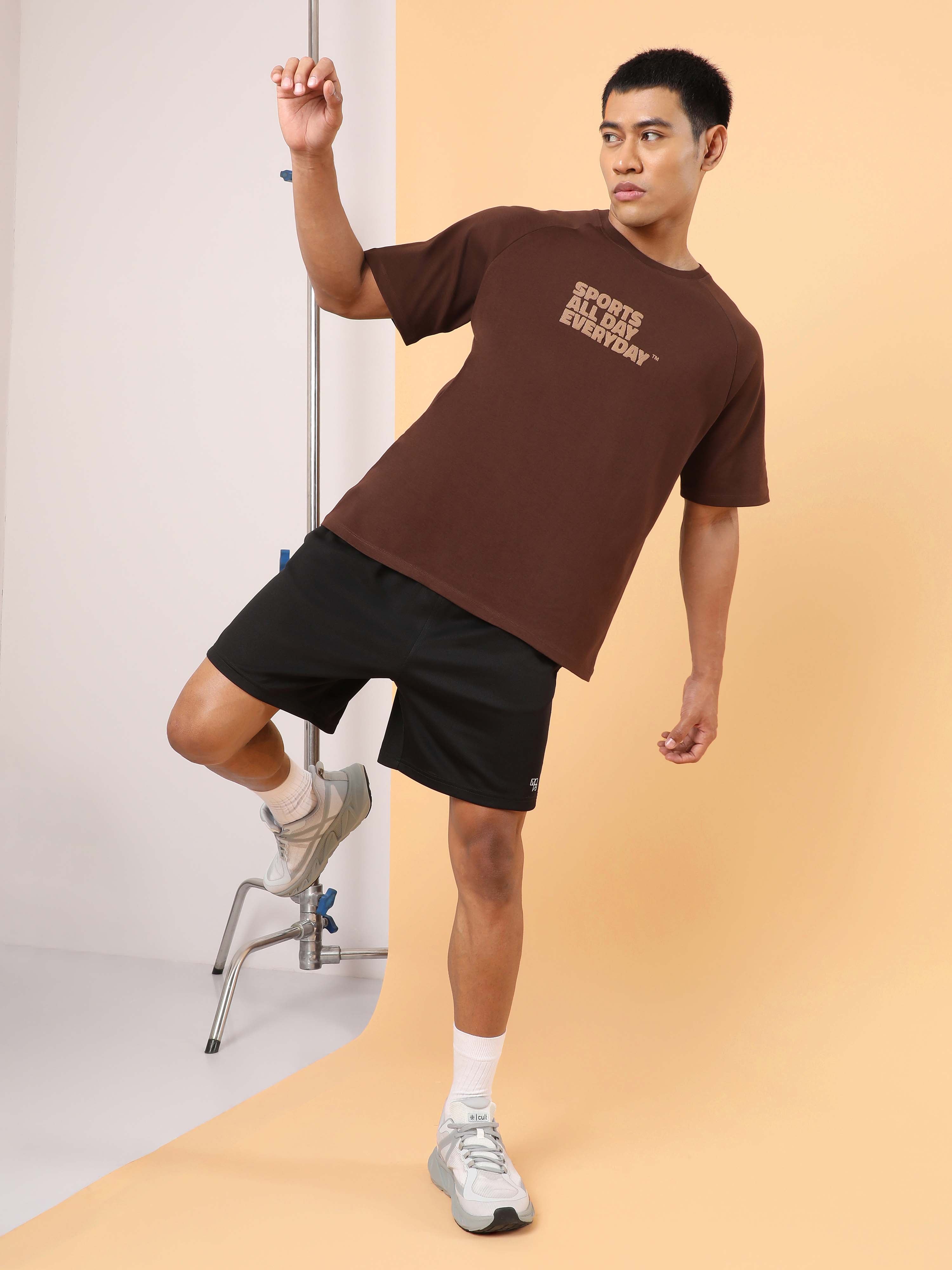 Men's Brown Sports Fan Relaxed fit T-shirt