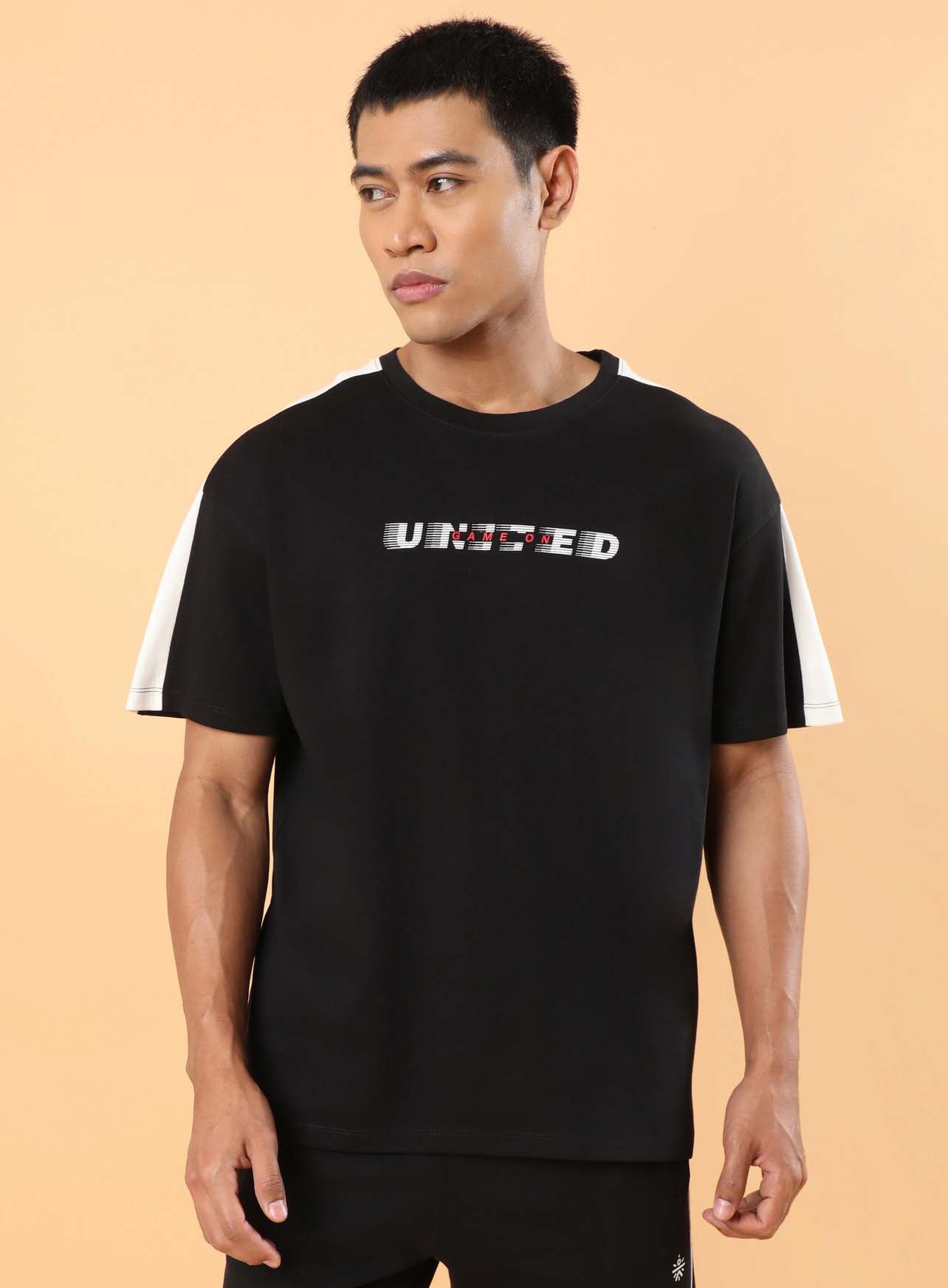 Men's Black Game On Typo Relaxed fit T-shirt