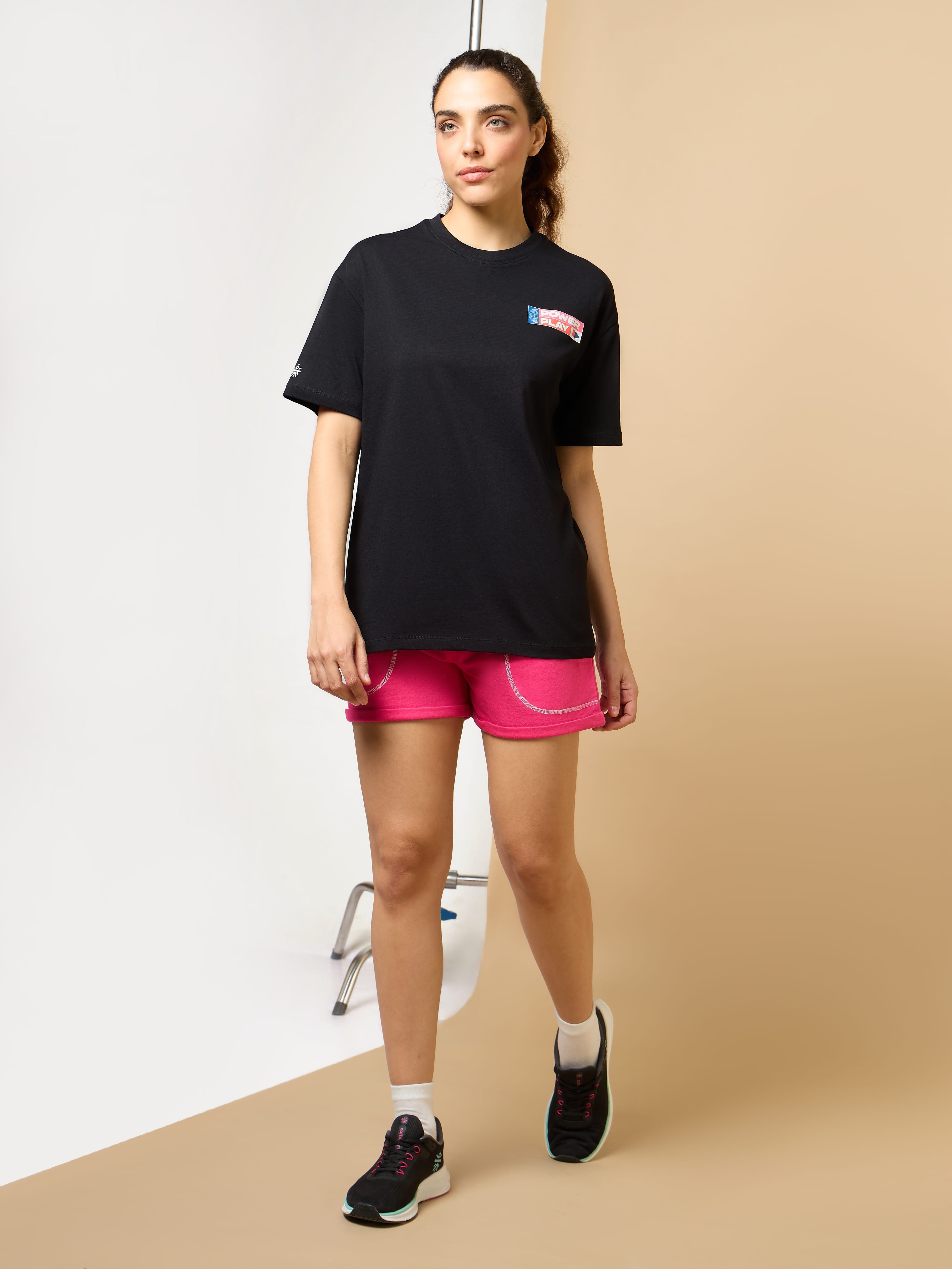 Women's Black Power Play Relaxed fit T-shirt