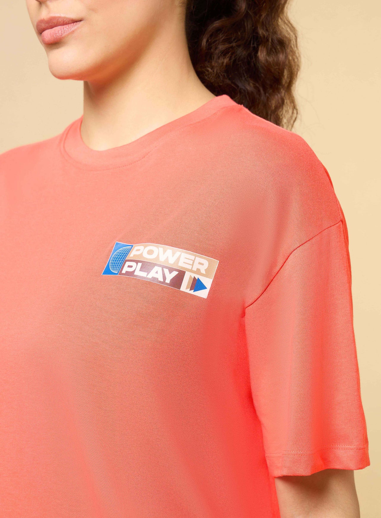 Women's Coral Power Play Relaxed fit T-shirt