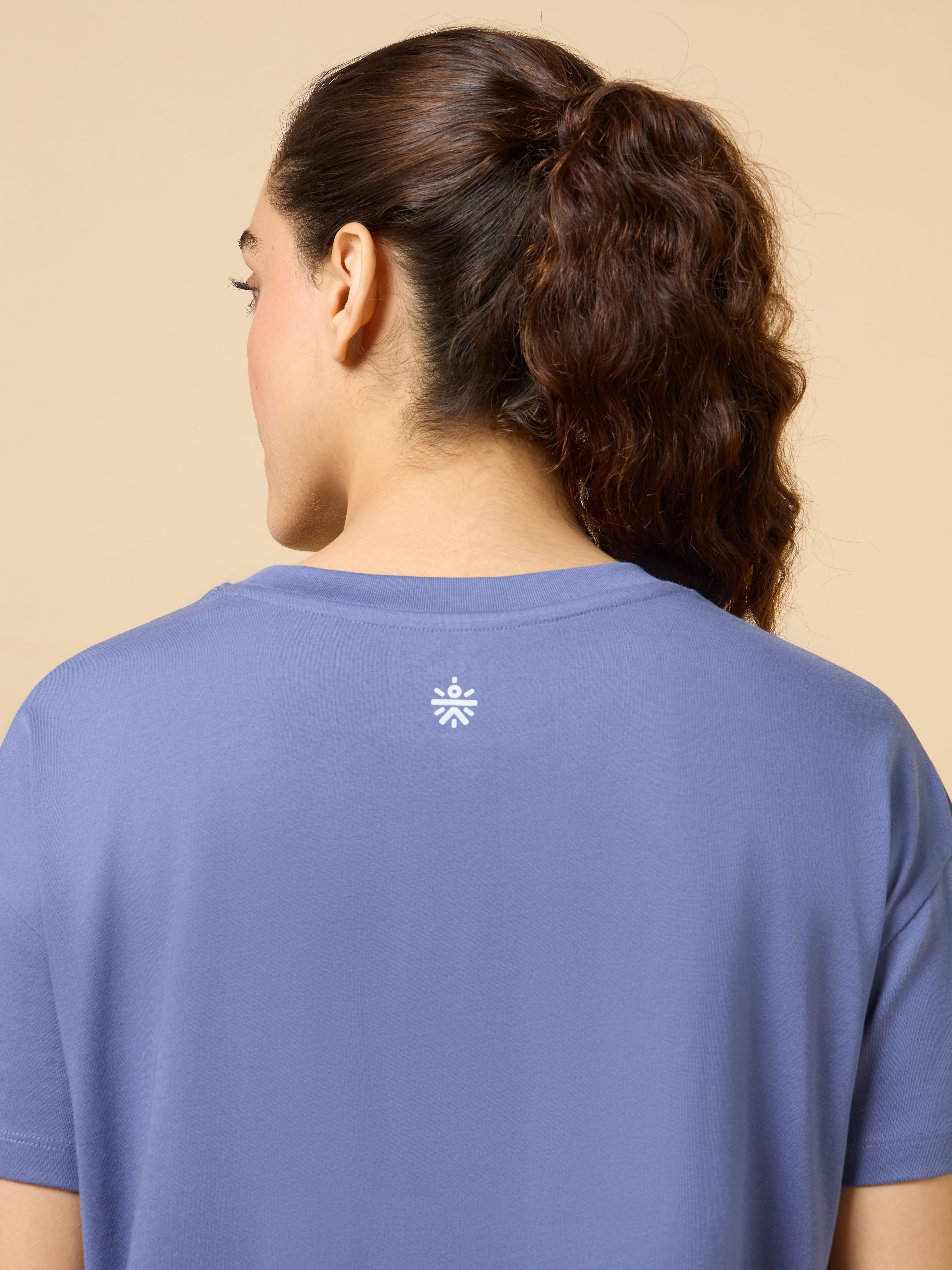 Women's Purple Sports League Relxed Graphic T-shirt