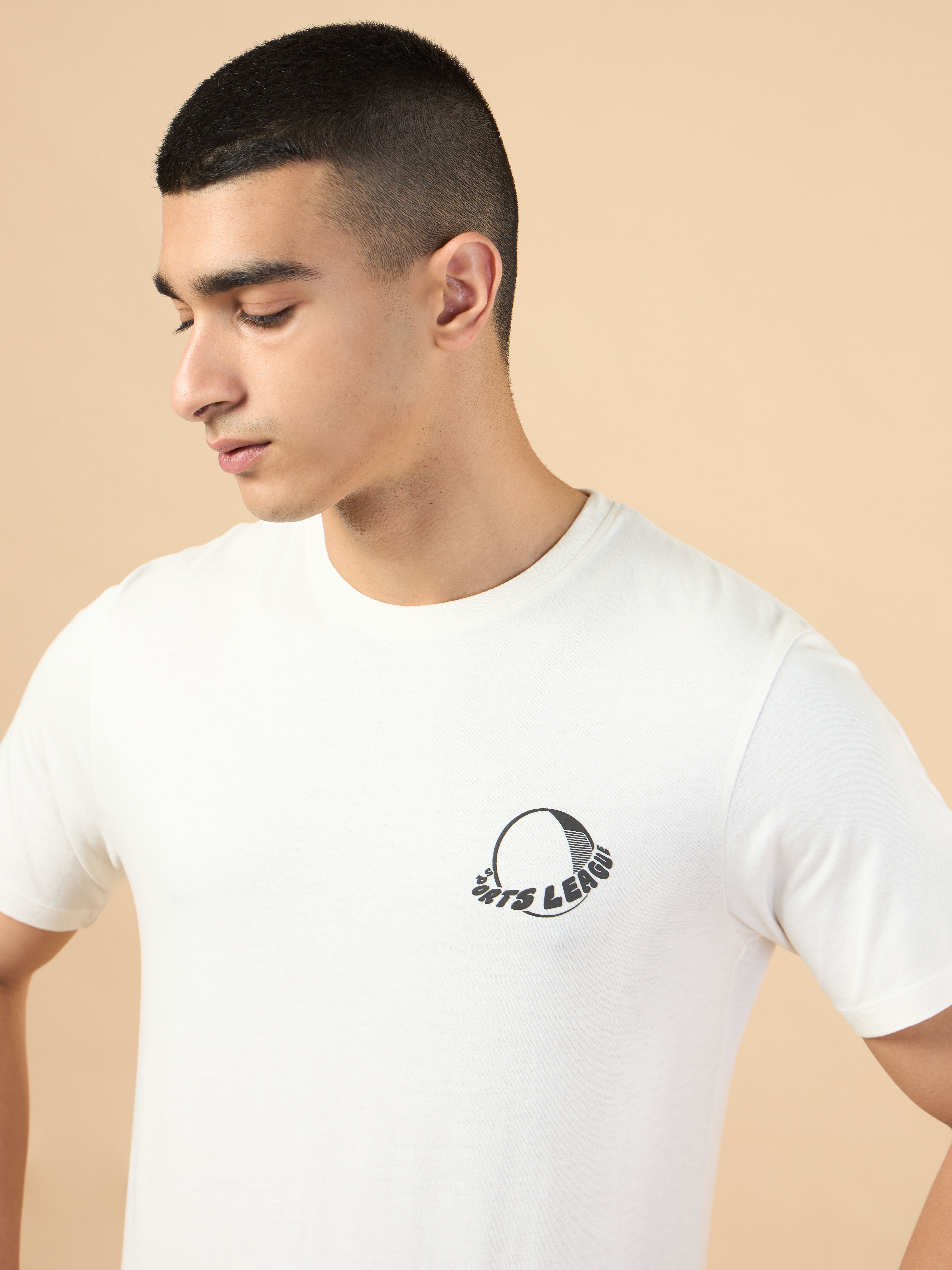 Men's White Sports League T-shirt