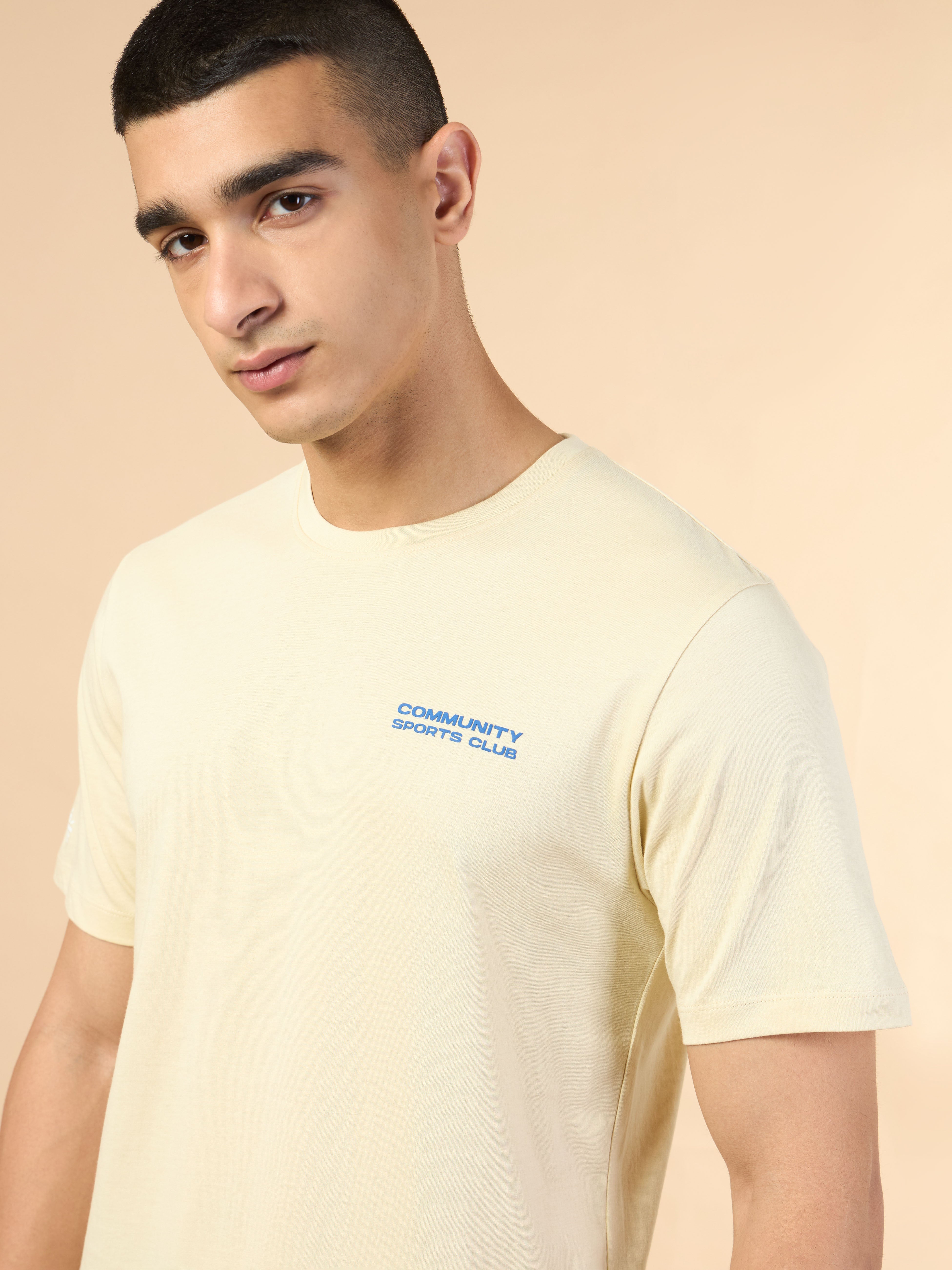Men's Beige Sports Club Graphic T-shirt