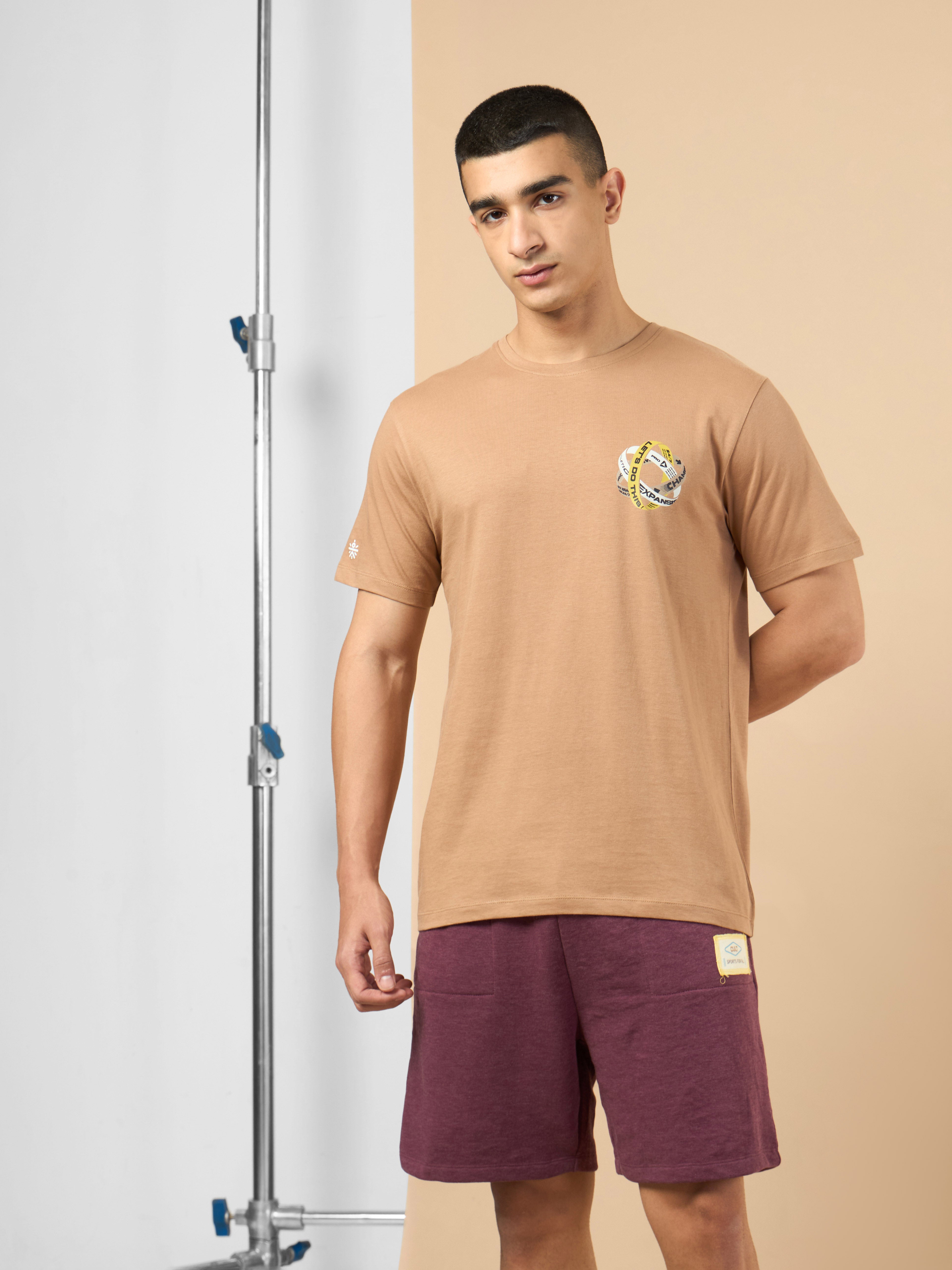 Men's Khaki Community Graphic T-shirt