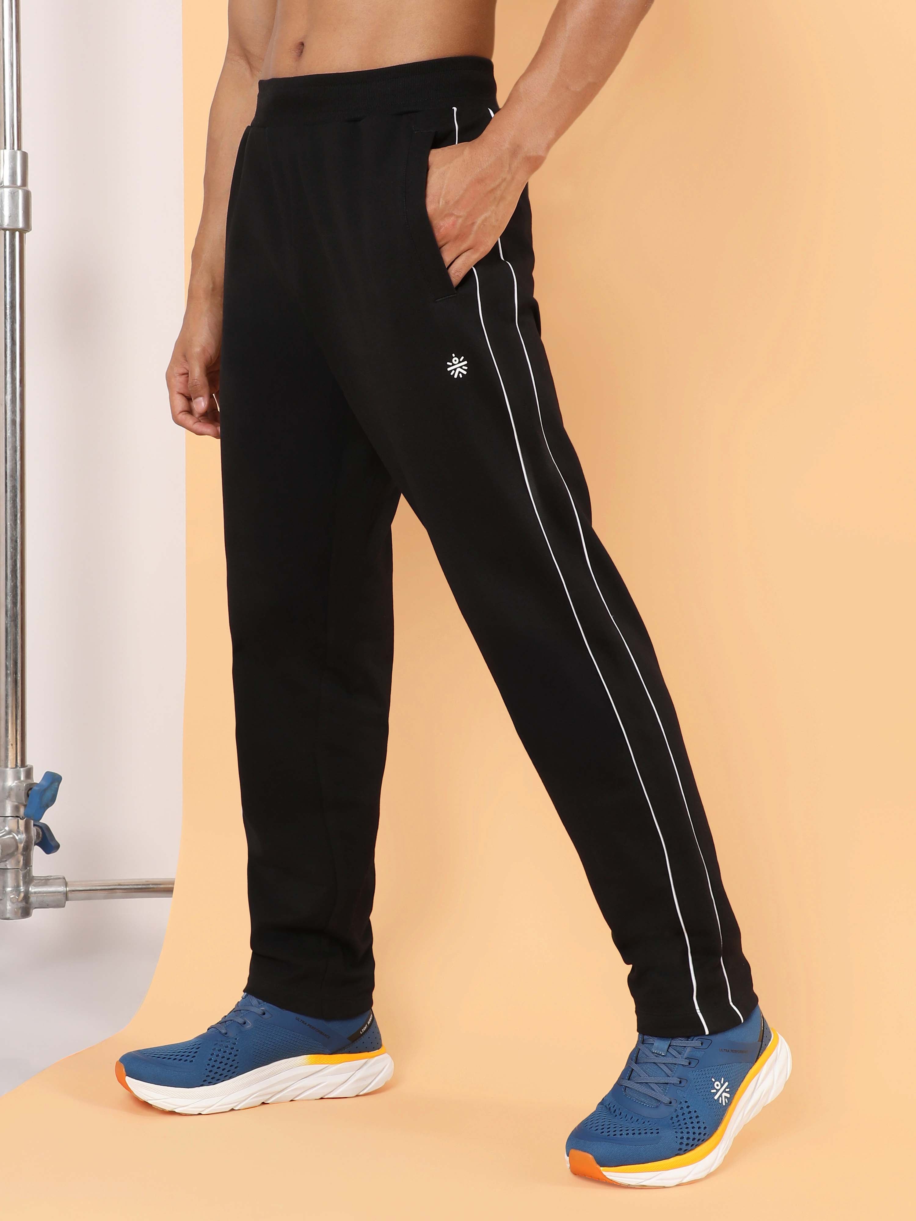 Men's Black Level Up Sports Trackpants