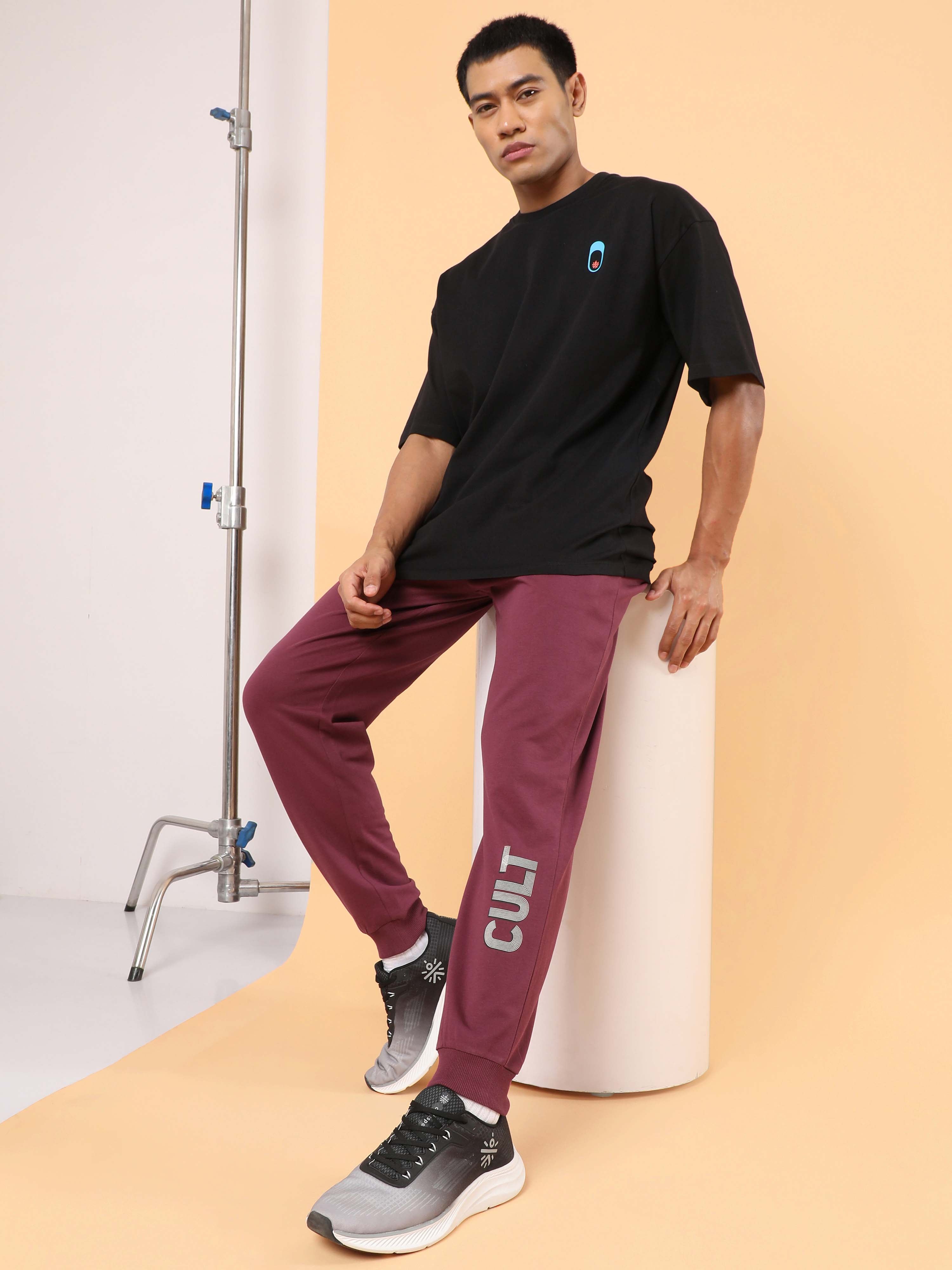 Men's Maroon Cult Brand Carrier Joggers