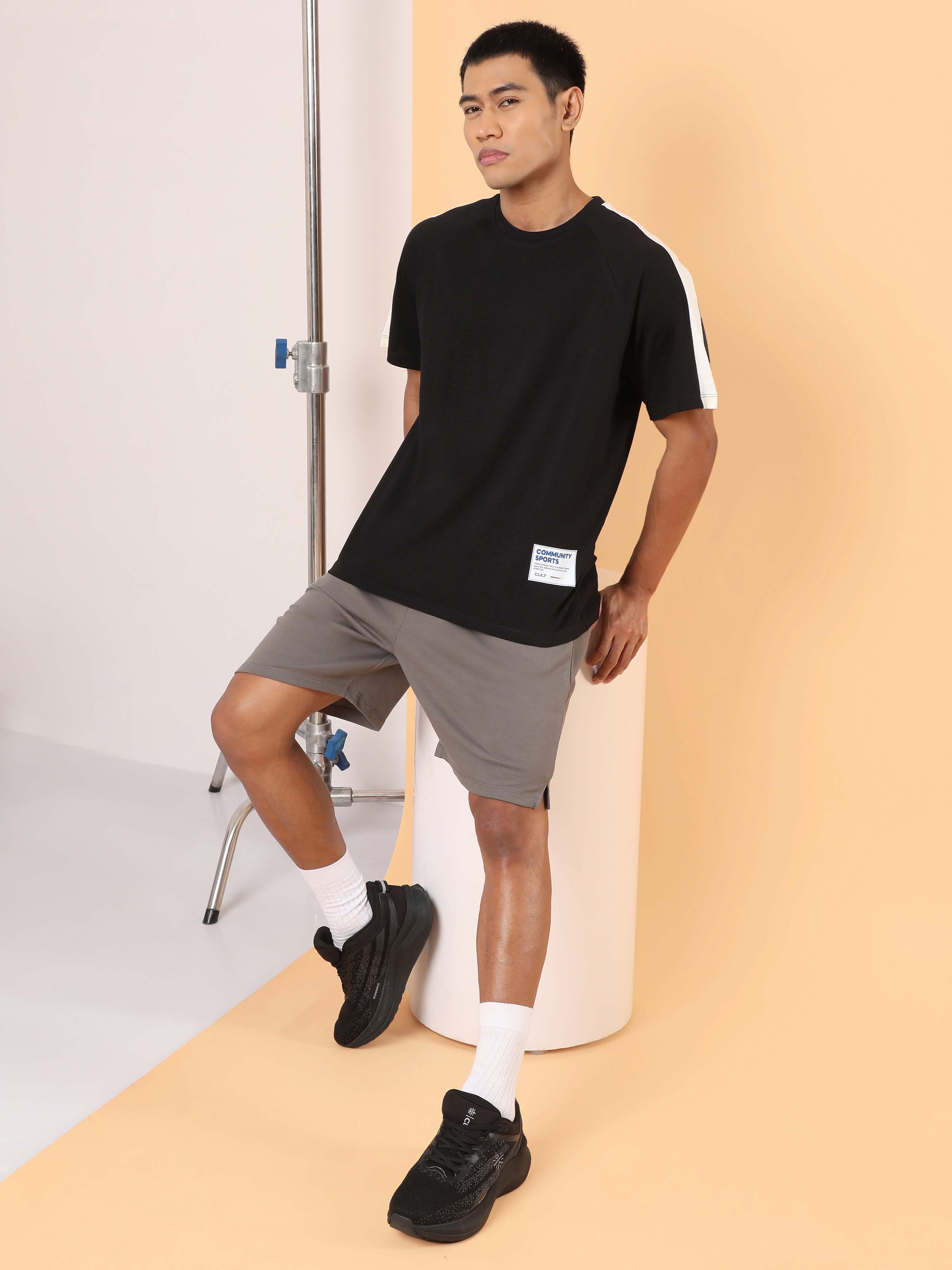 Men's Black Community Sports Relaxed fit T-shirt