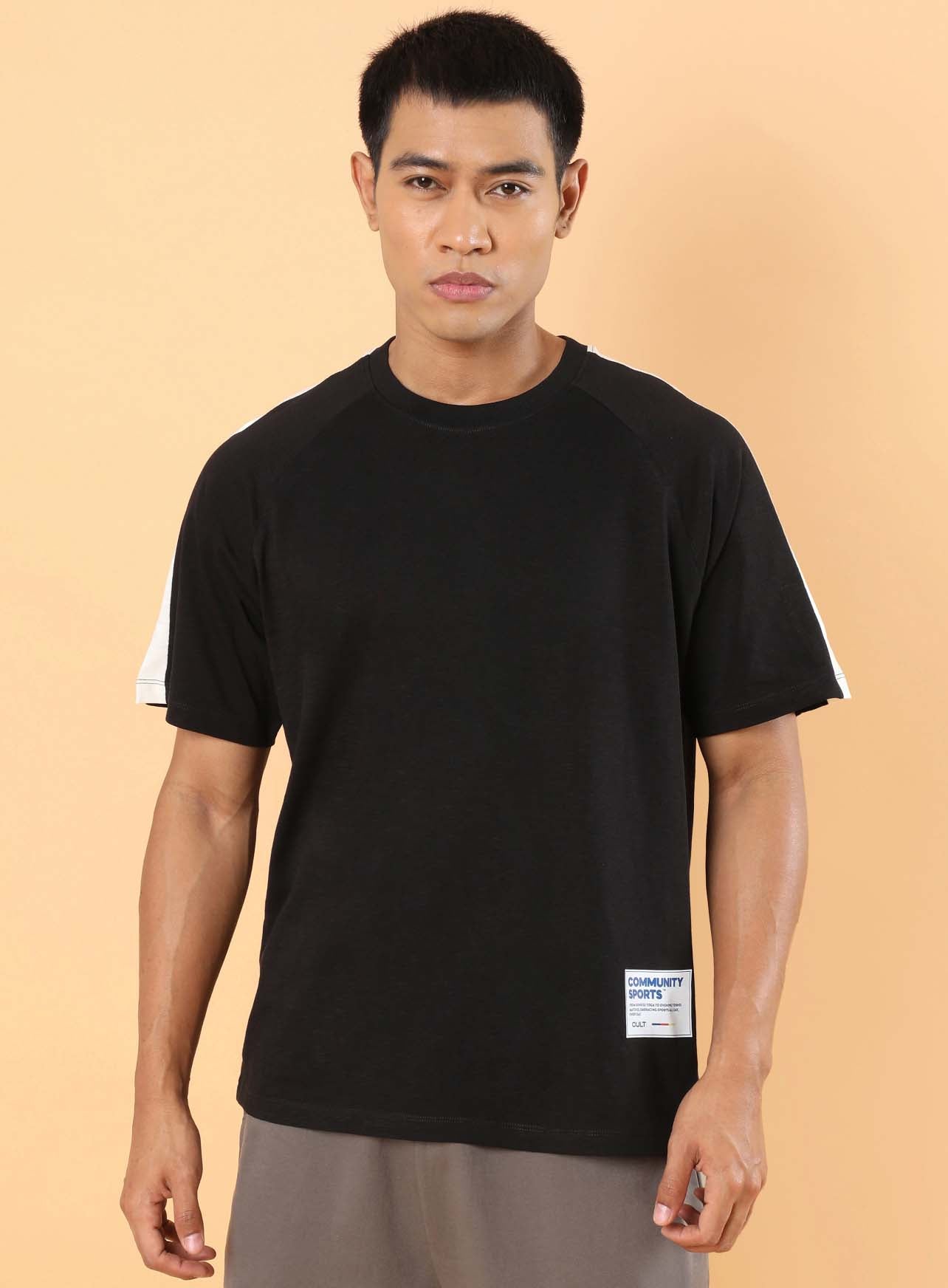 Men's Black Community Sports Relaxed fit T-shirt