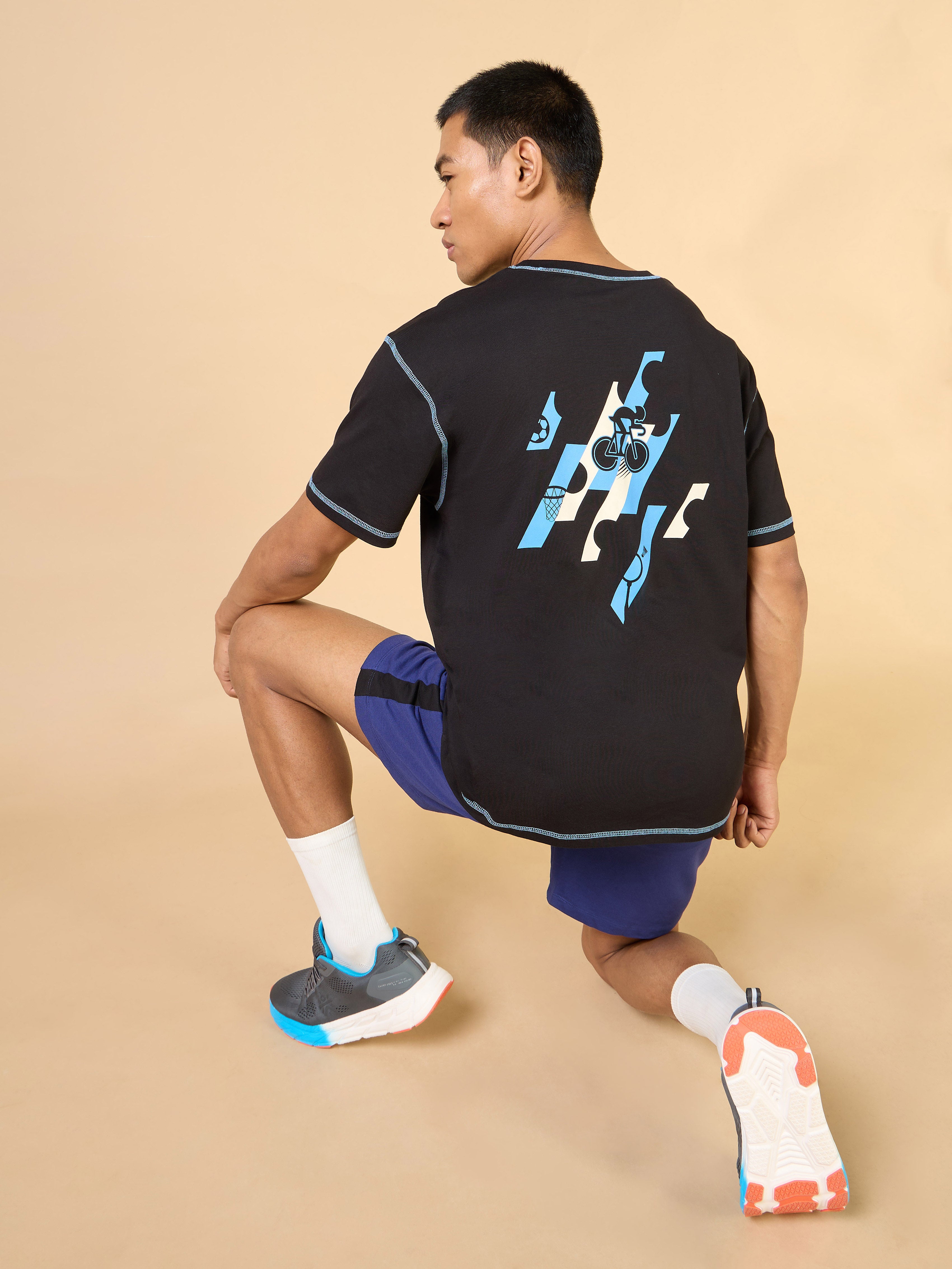 Men's Black United Sports Relaxed fit T-shirt