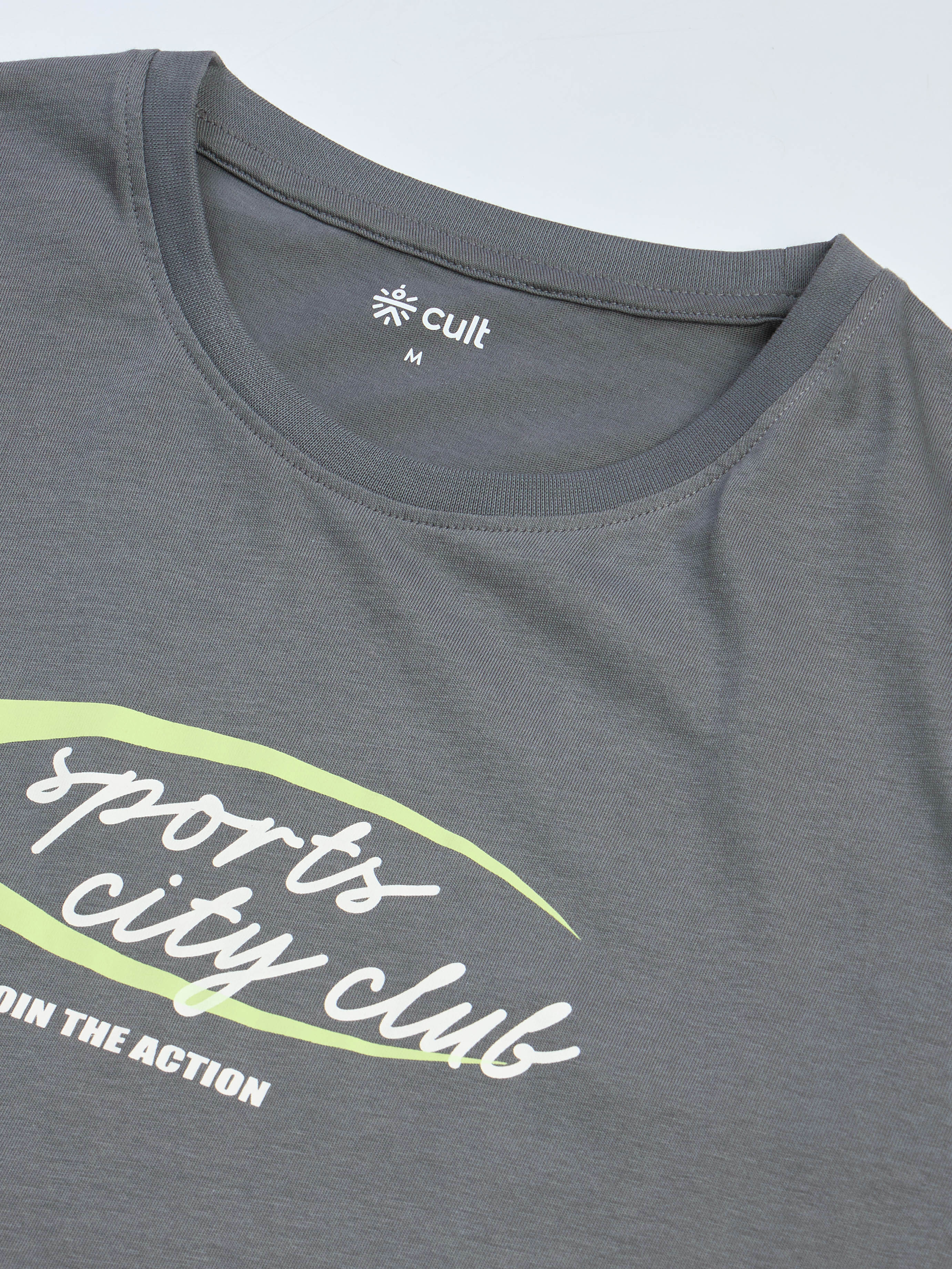 Men's Dark Grey Sports City Club Graphic T-shirt