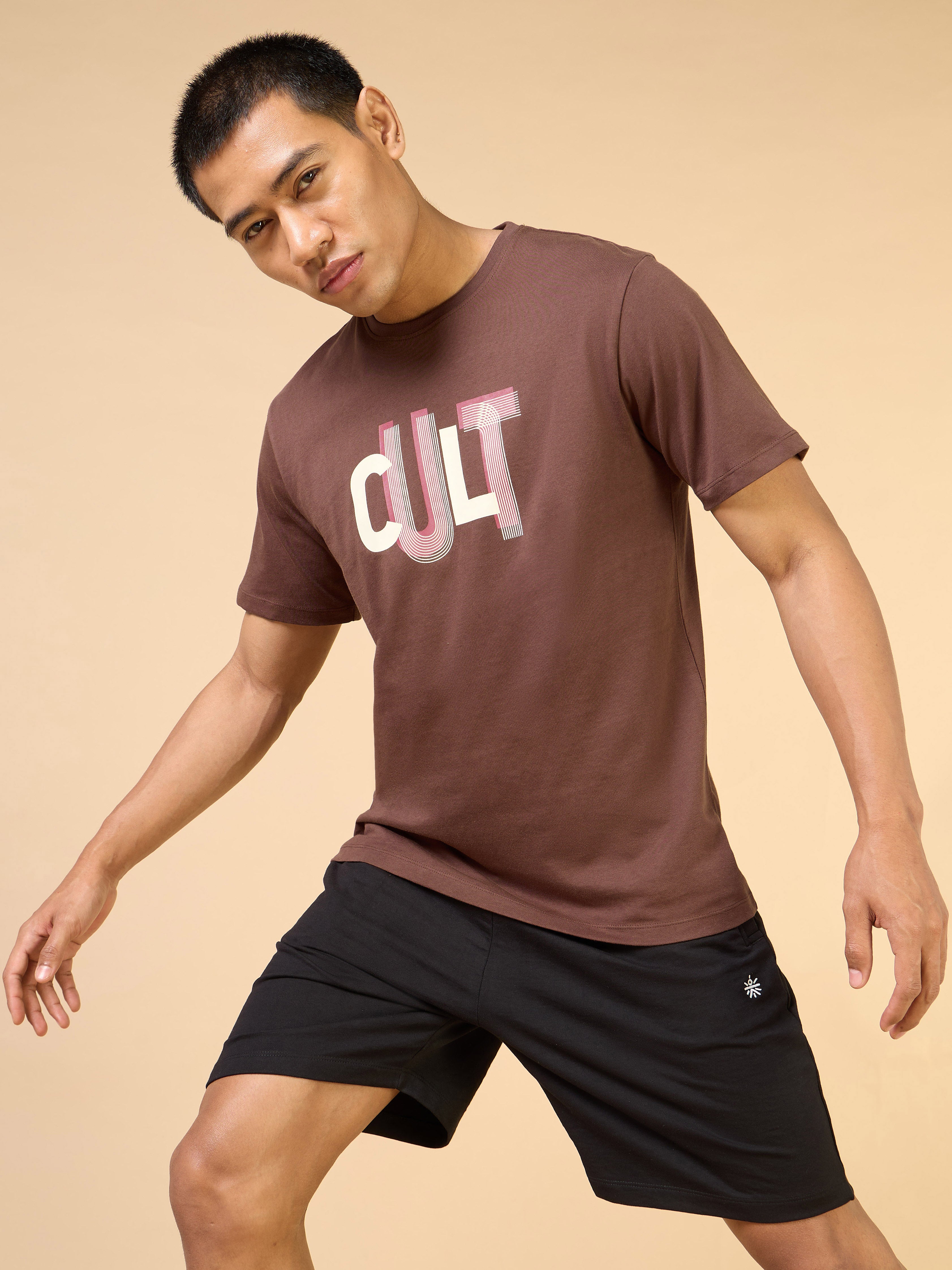 Men's Brown Cult Brand Carrier T-shirt