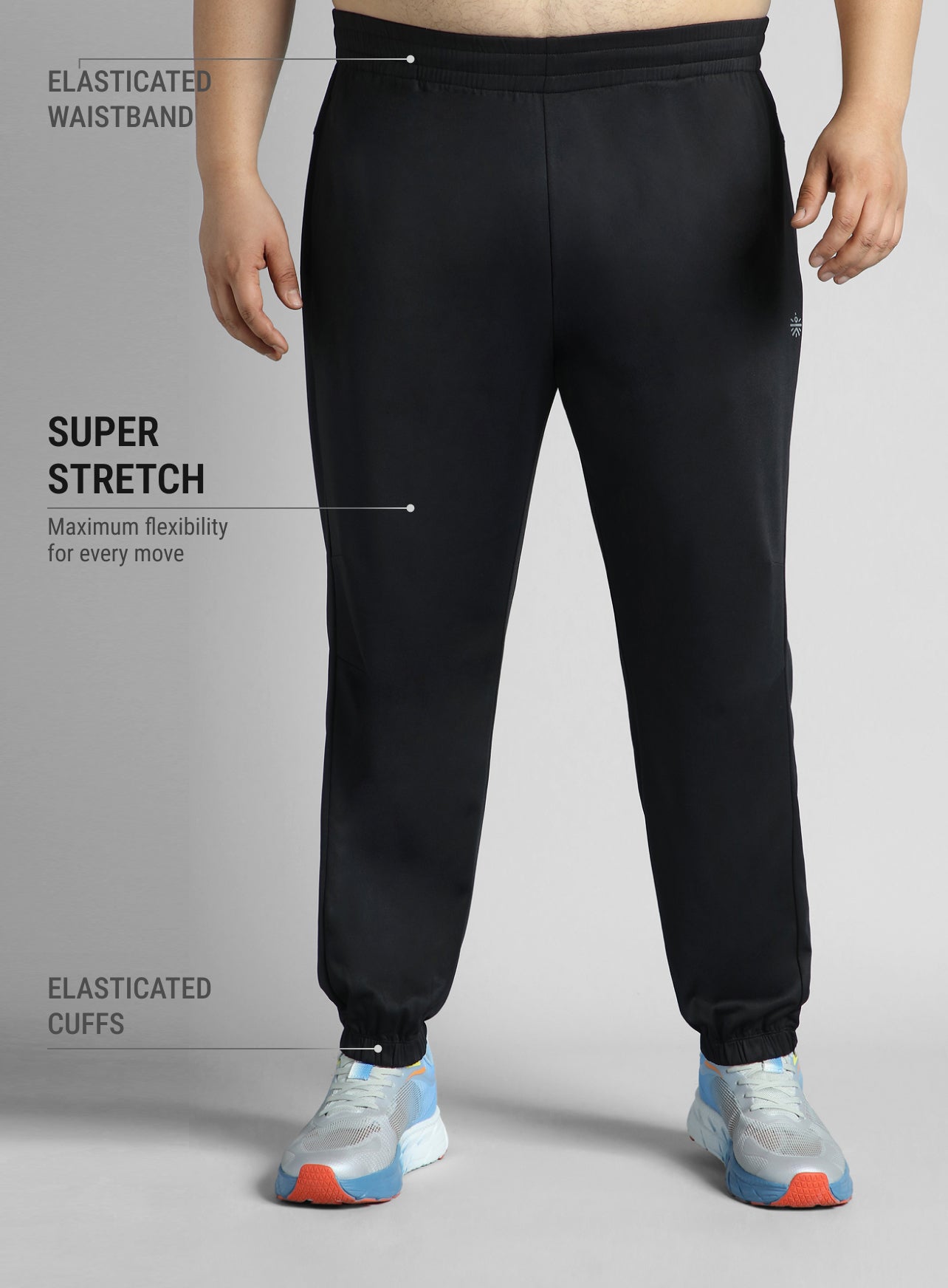 Men's Black Plus Size Night Joggers