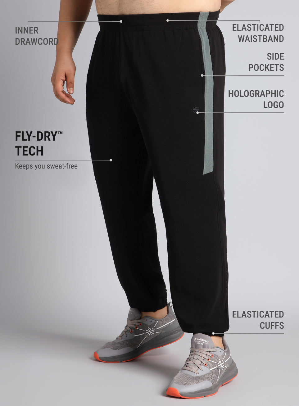 Men's Black Plus Size Training Joggers