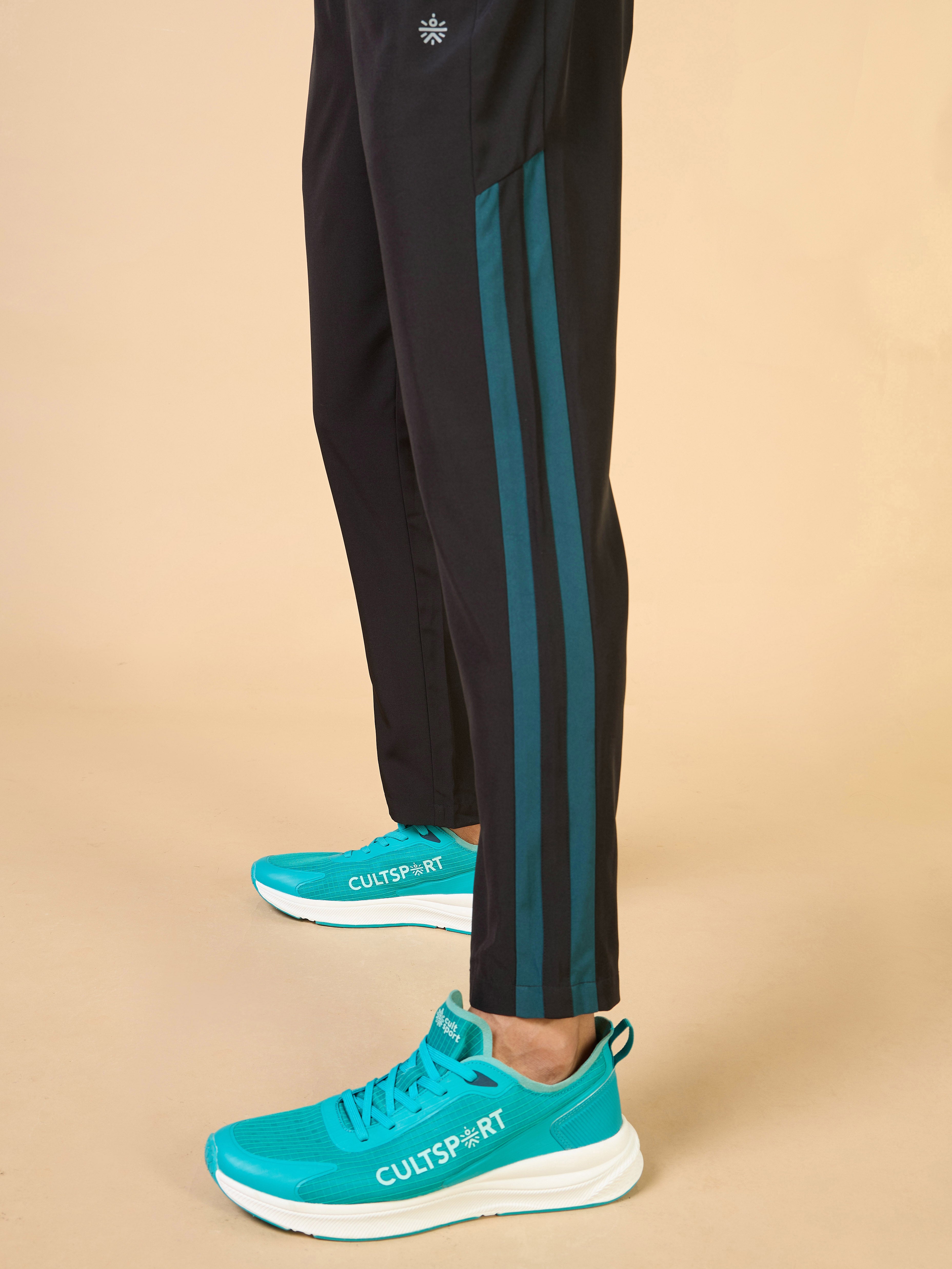 Men's Black Sporty Training Trackpants