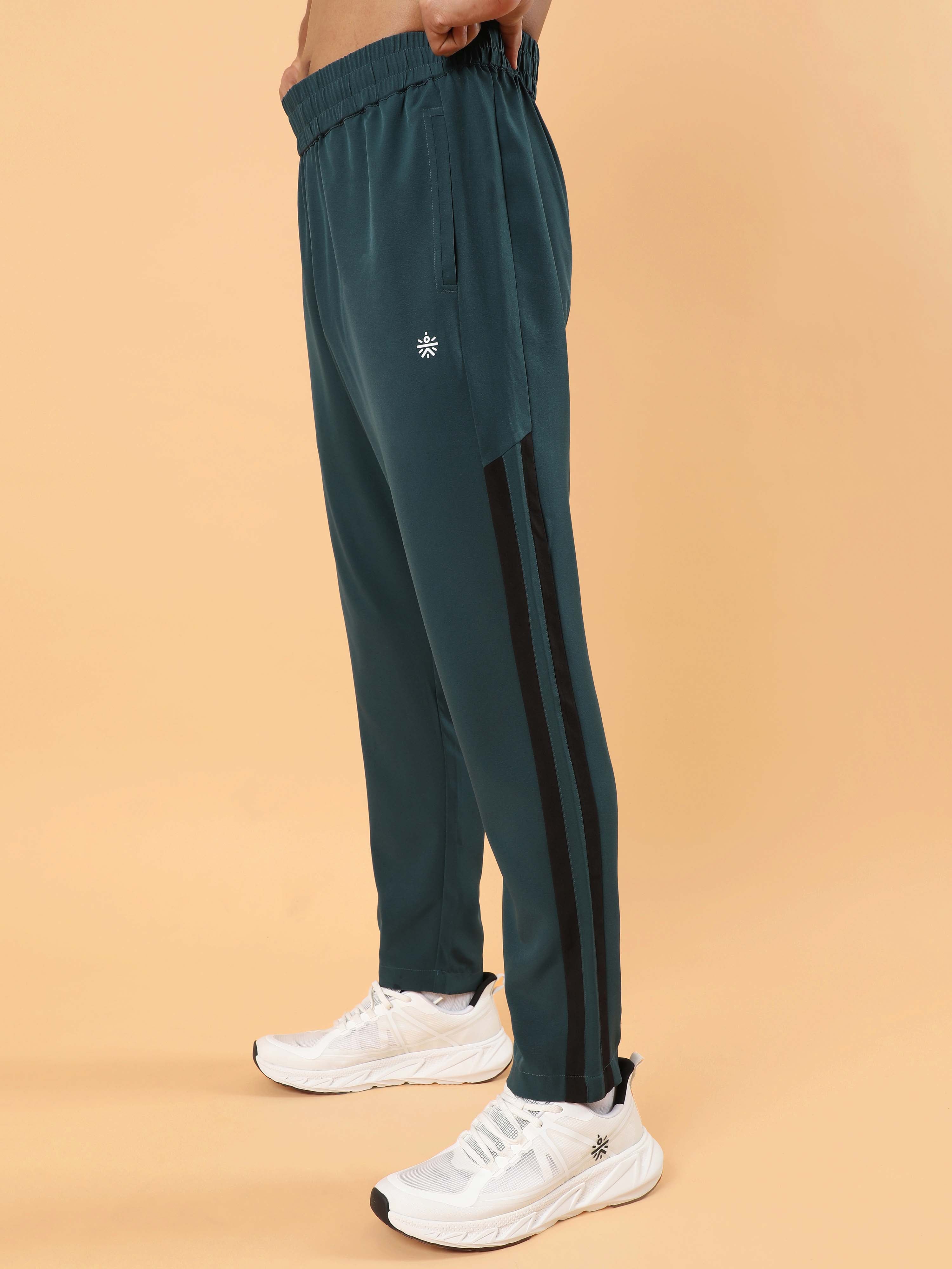 Men's Dark Green Sporty Training Trackpants