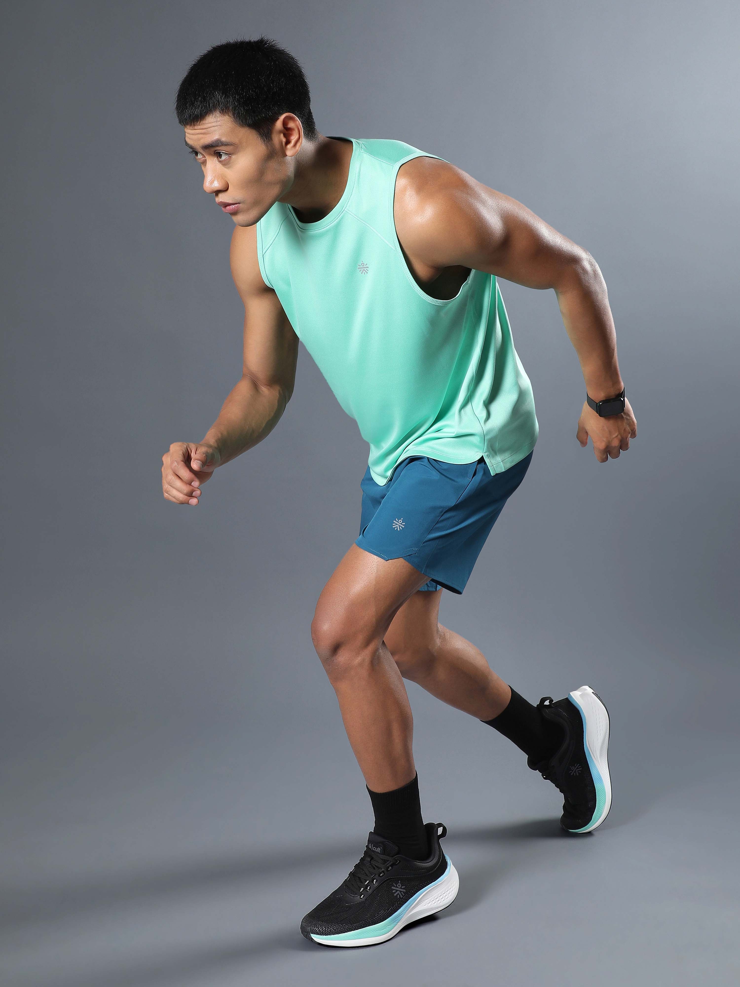 Men's Teal Iconic Runner's Shorts