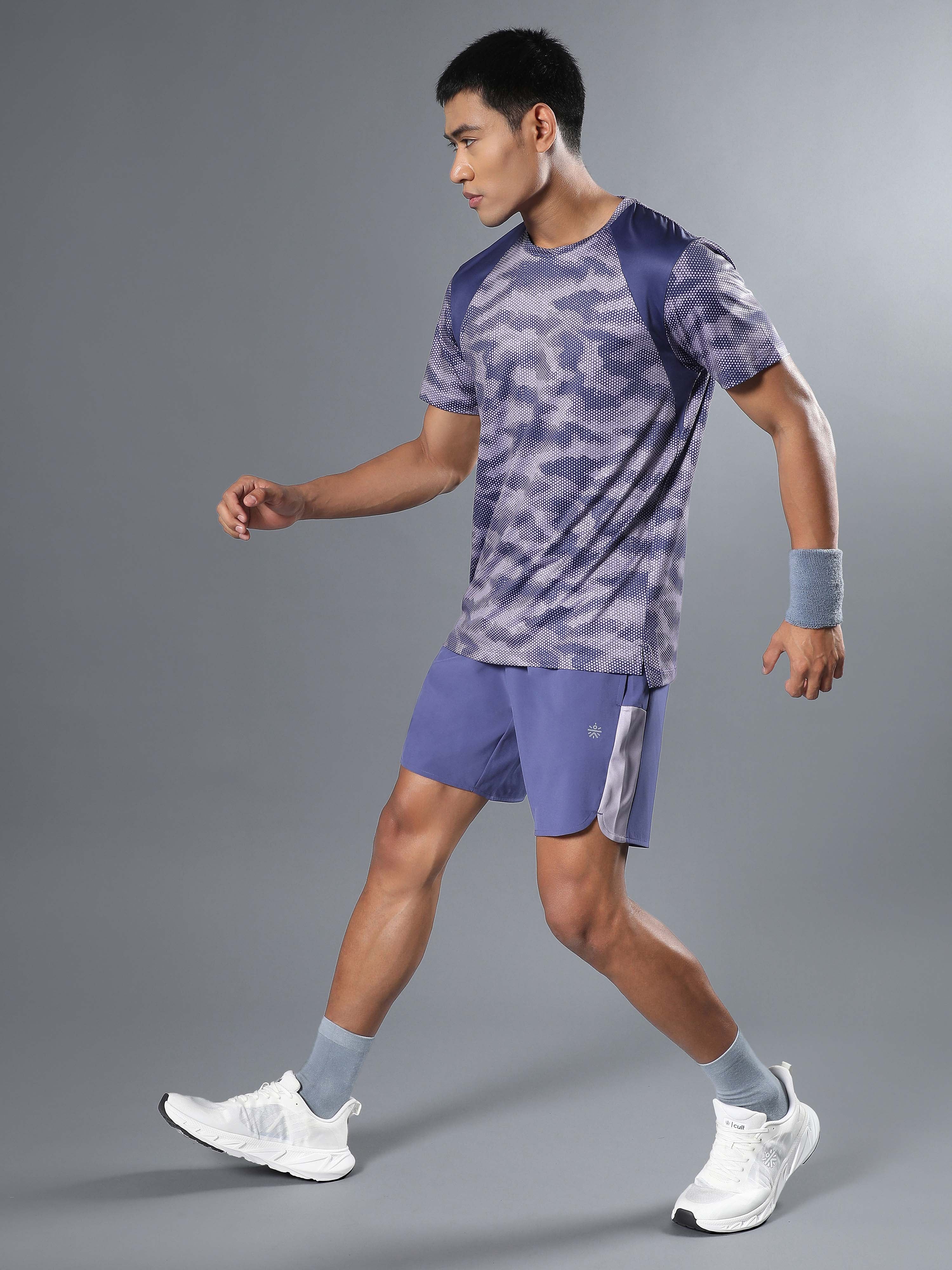 Men's Purple Pace Up Runner's Shorts
