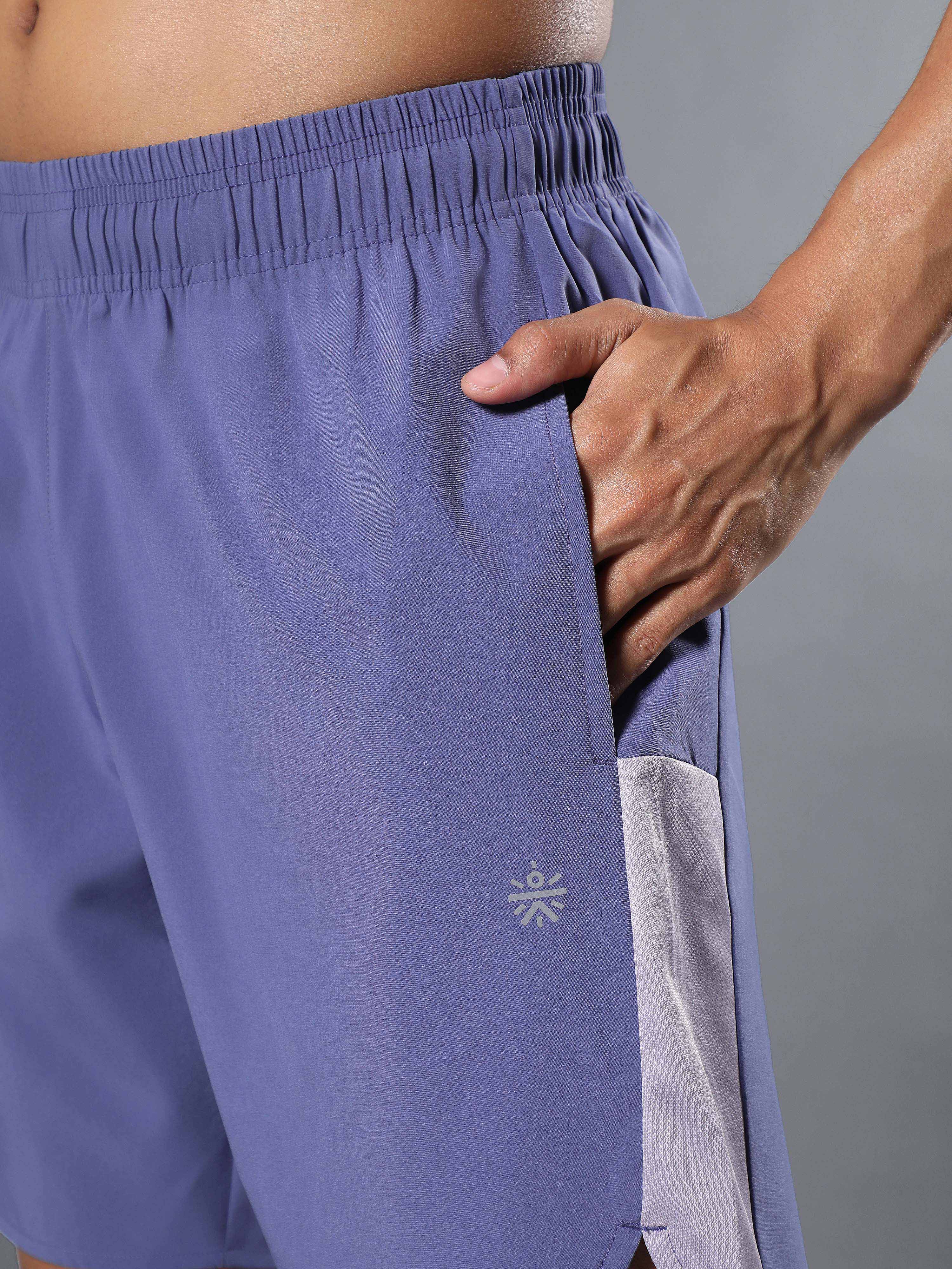 Men's Purple Pace Up Runner's Shorts