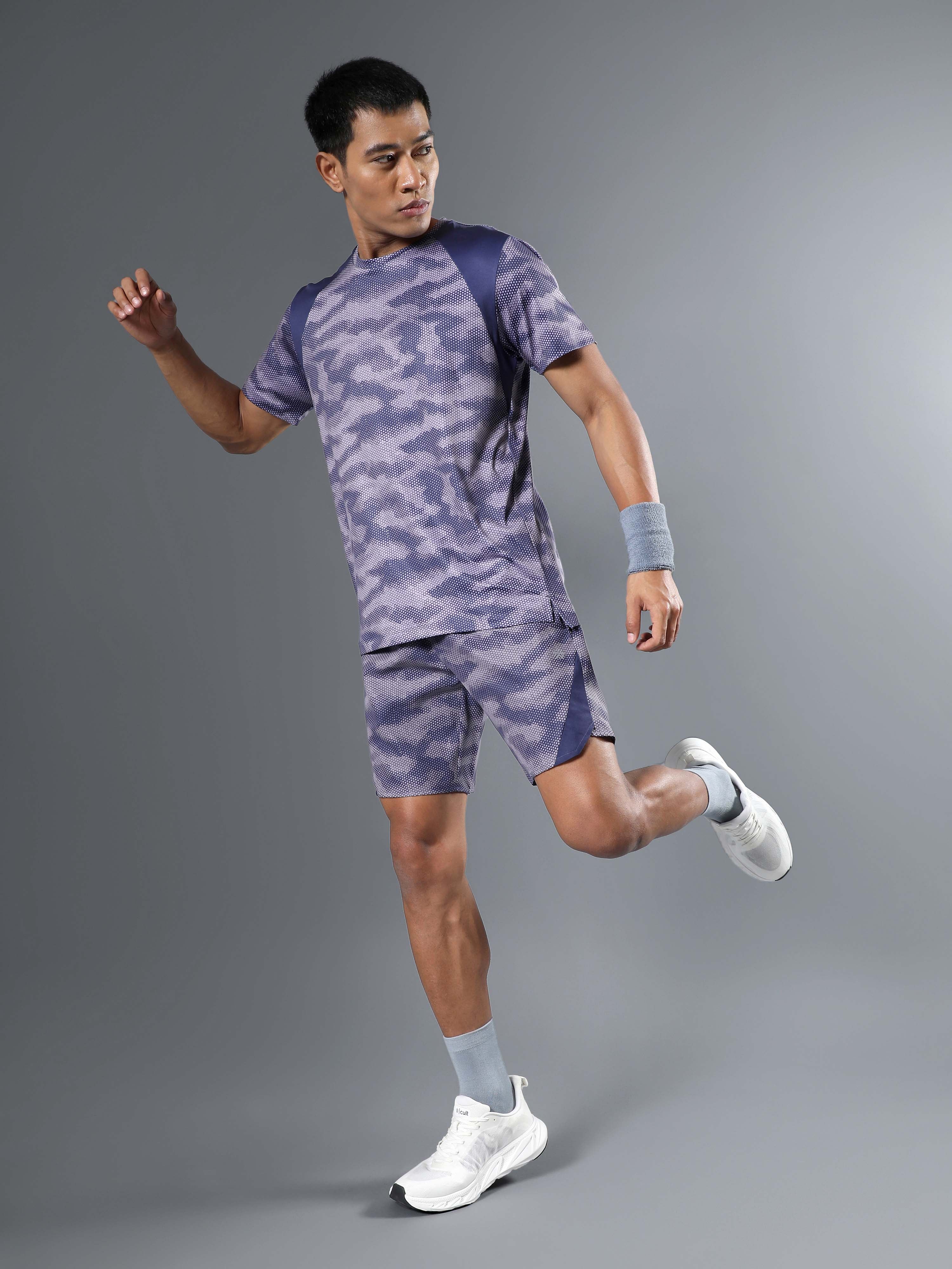 Men's Purple Landscape Camo Run Shorts